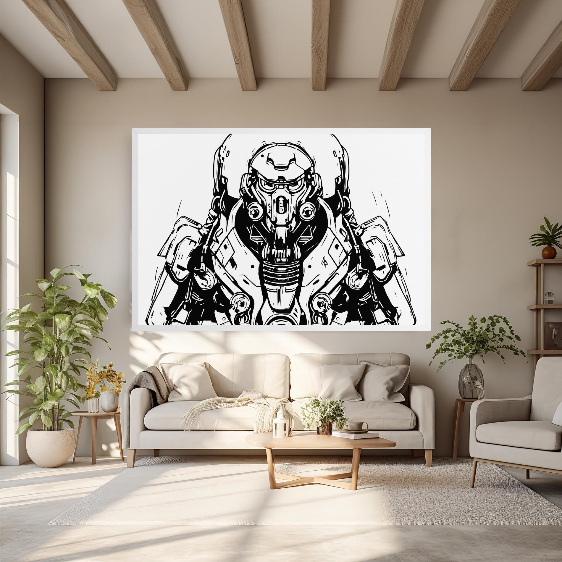 Leinwandbild Military Robot mockup 6