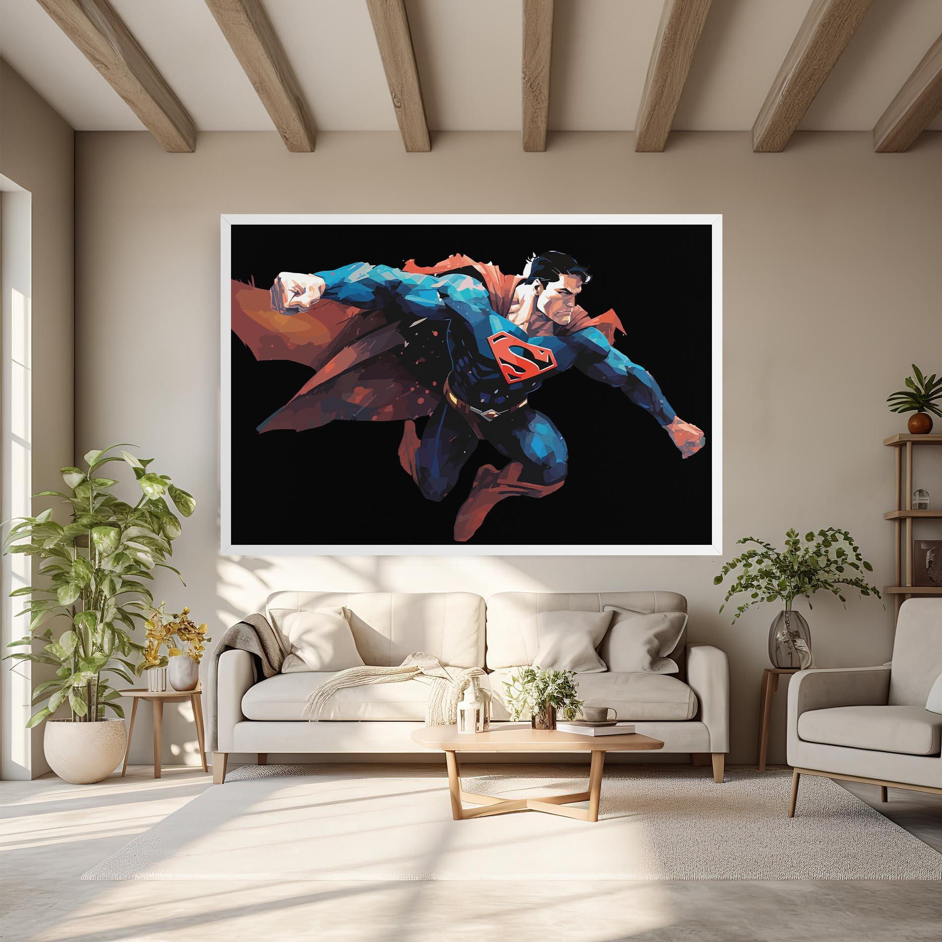 Leinwandbild Superman Jump mockup 6