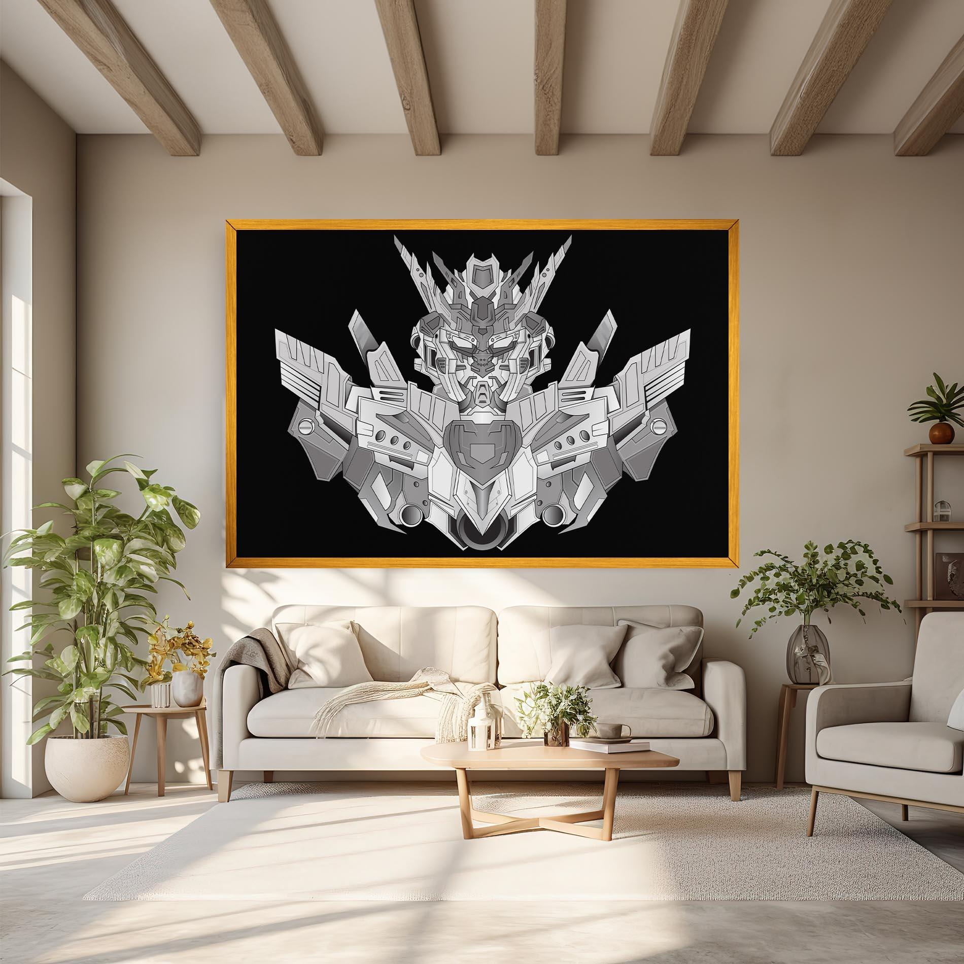 Leinwandbild Grey Robot mockup 6