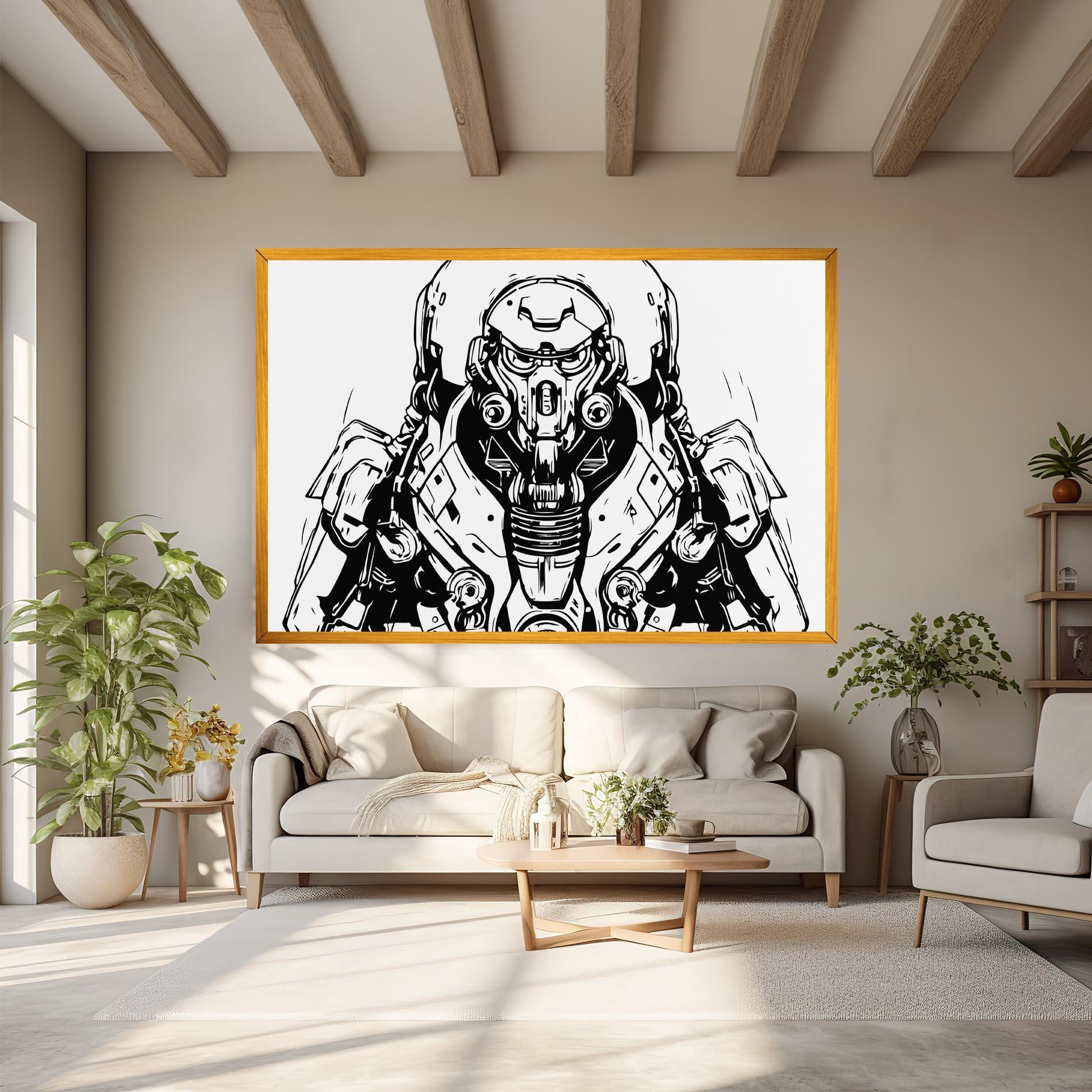 Leinwandbild Military Robot mockup 6