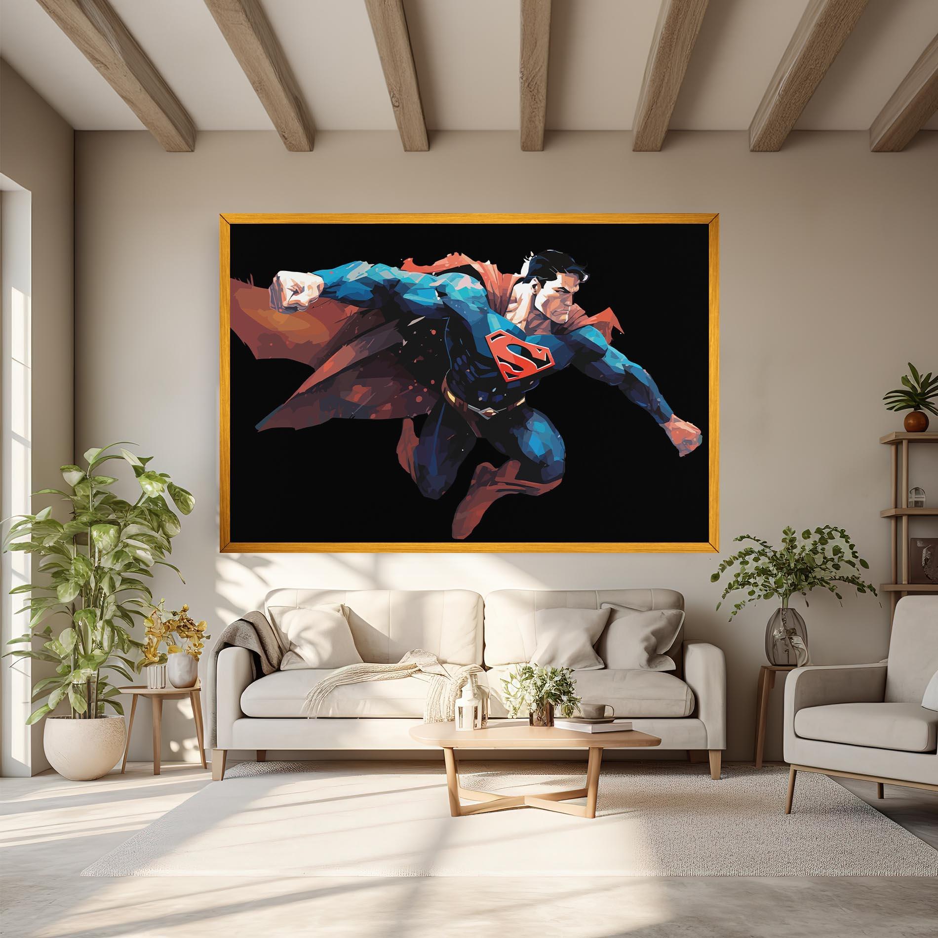 Leinwandbild Superman Jump mockup 6