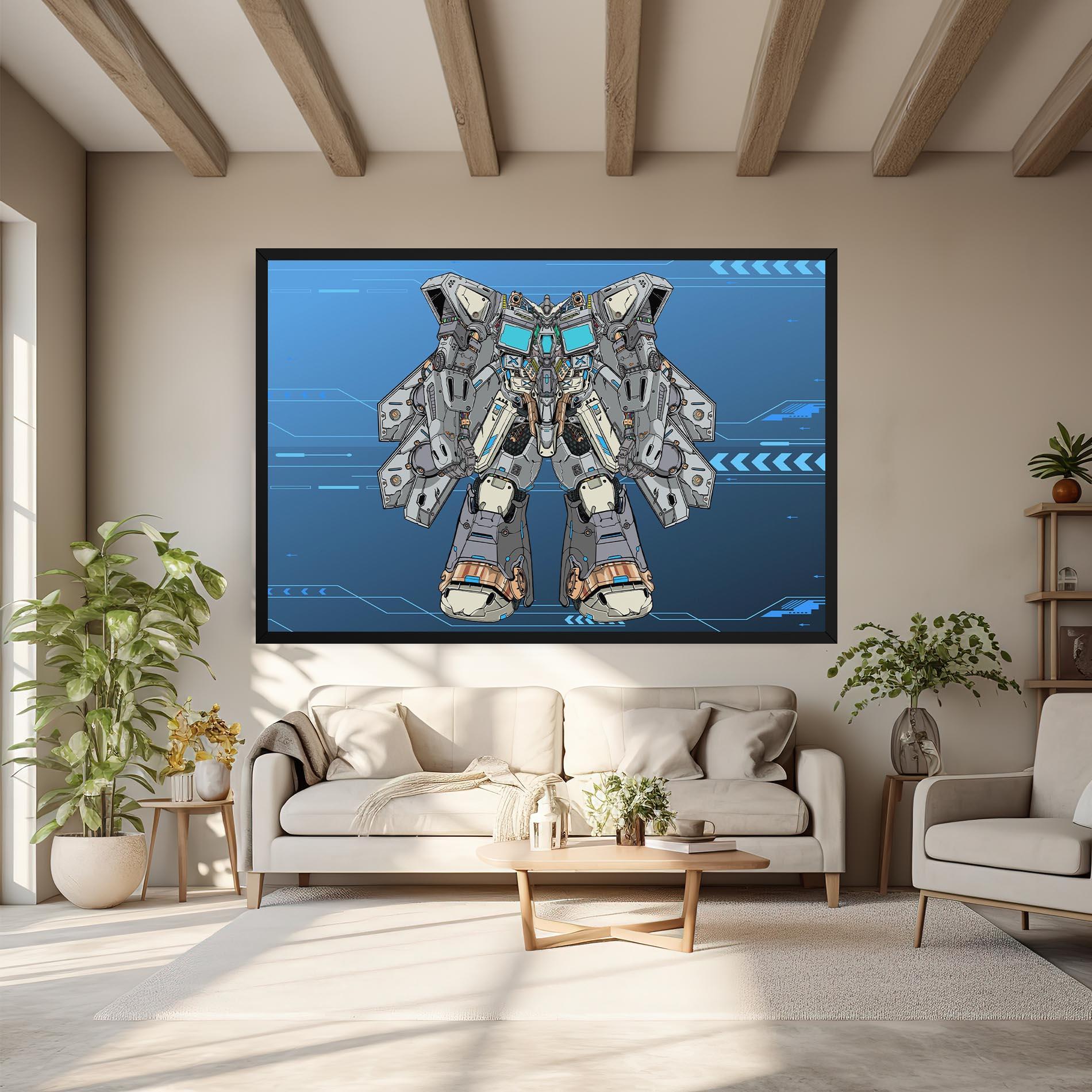 Leinwandbild Blue Grey Robot mockup 6
