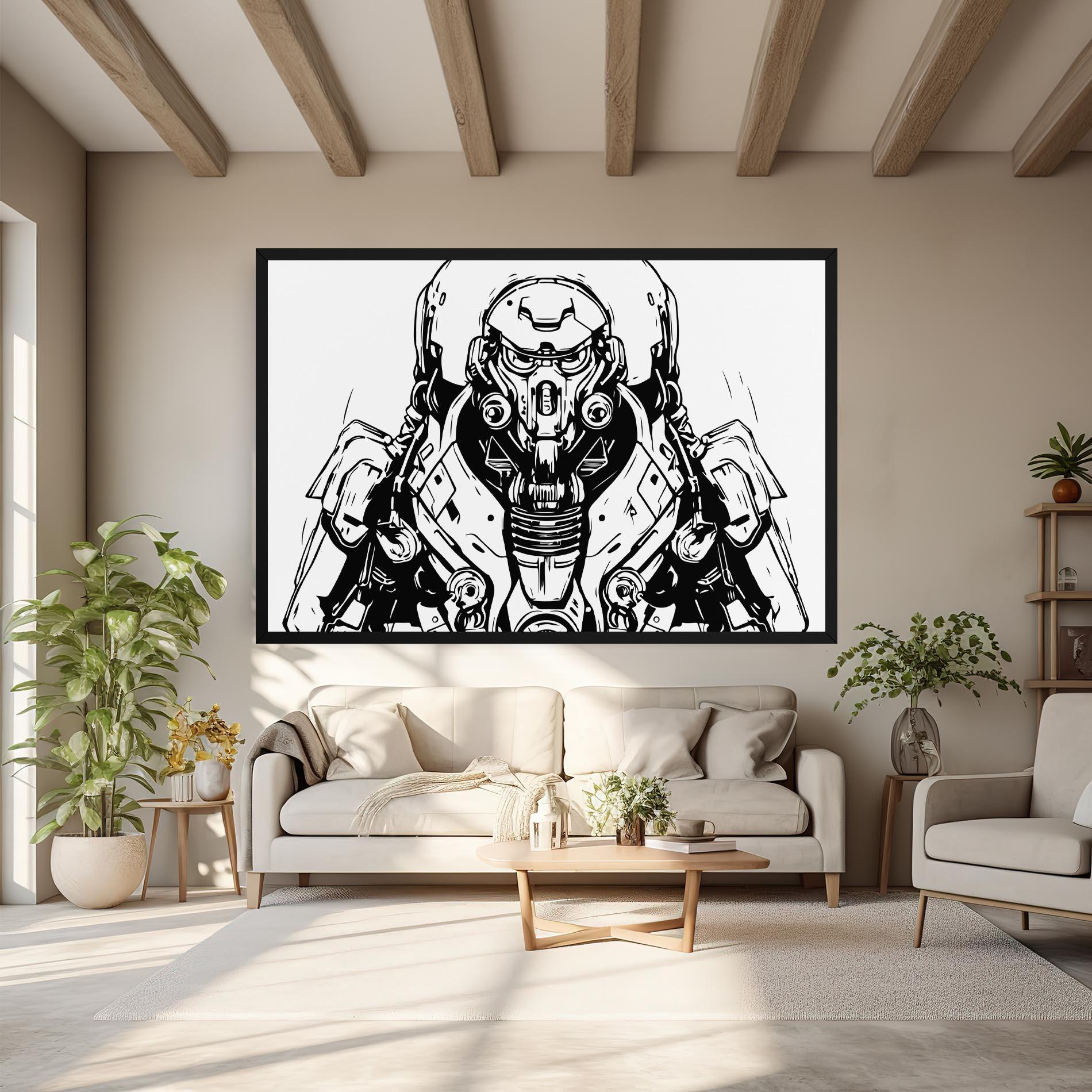 Leinwandbild Military Robot mockup 6