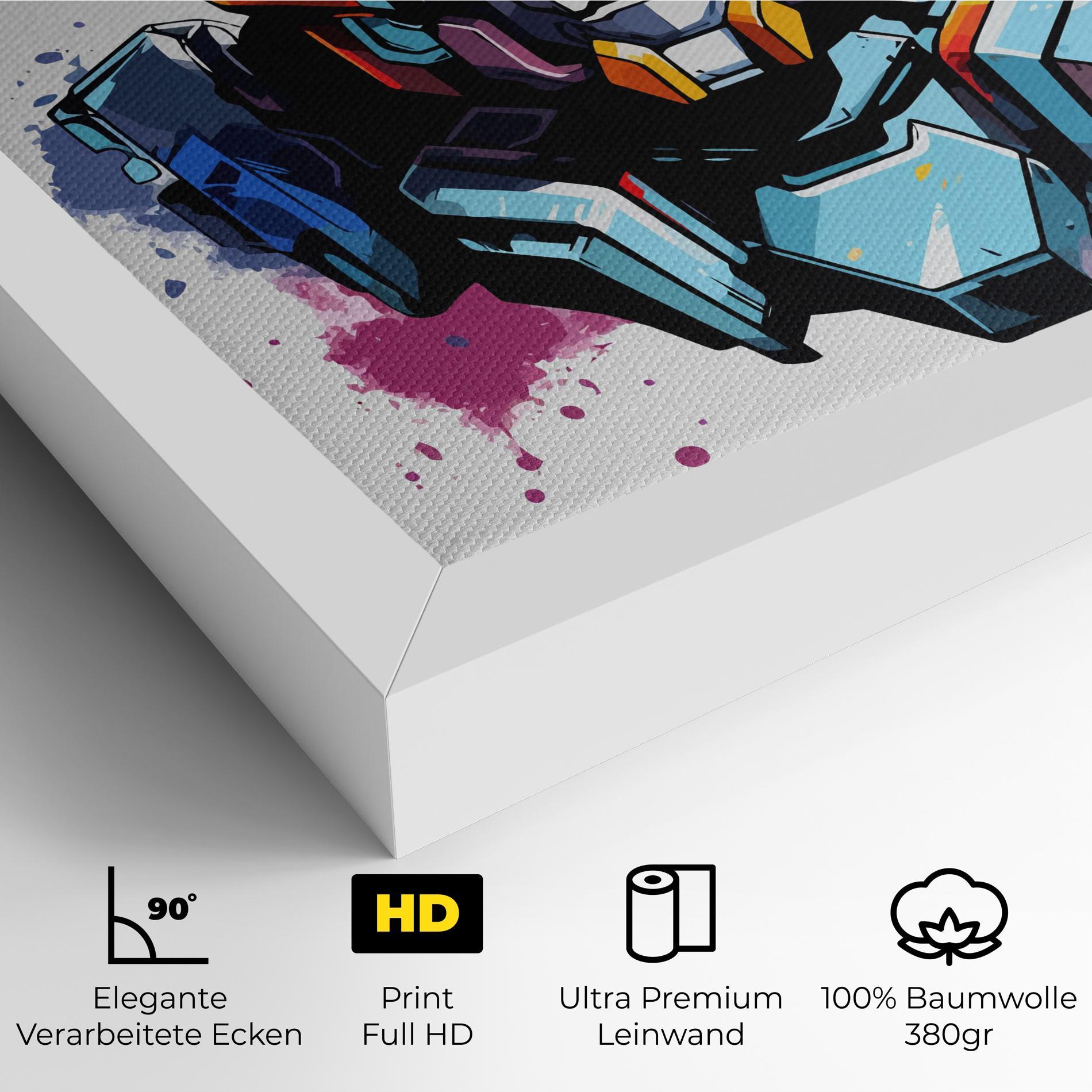 Leinwandbild Colorful Robot mockup 4