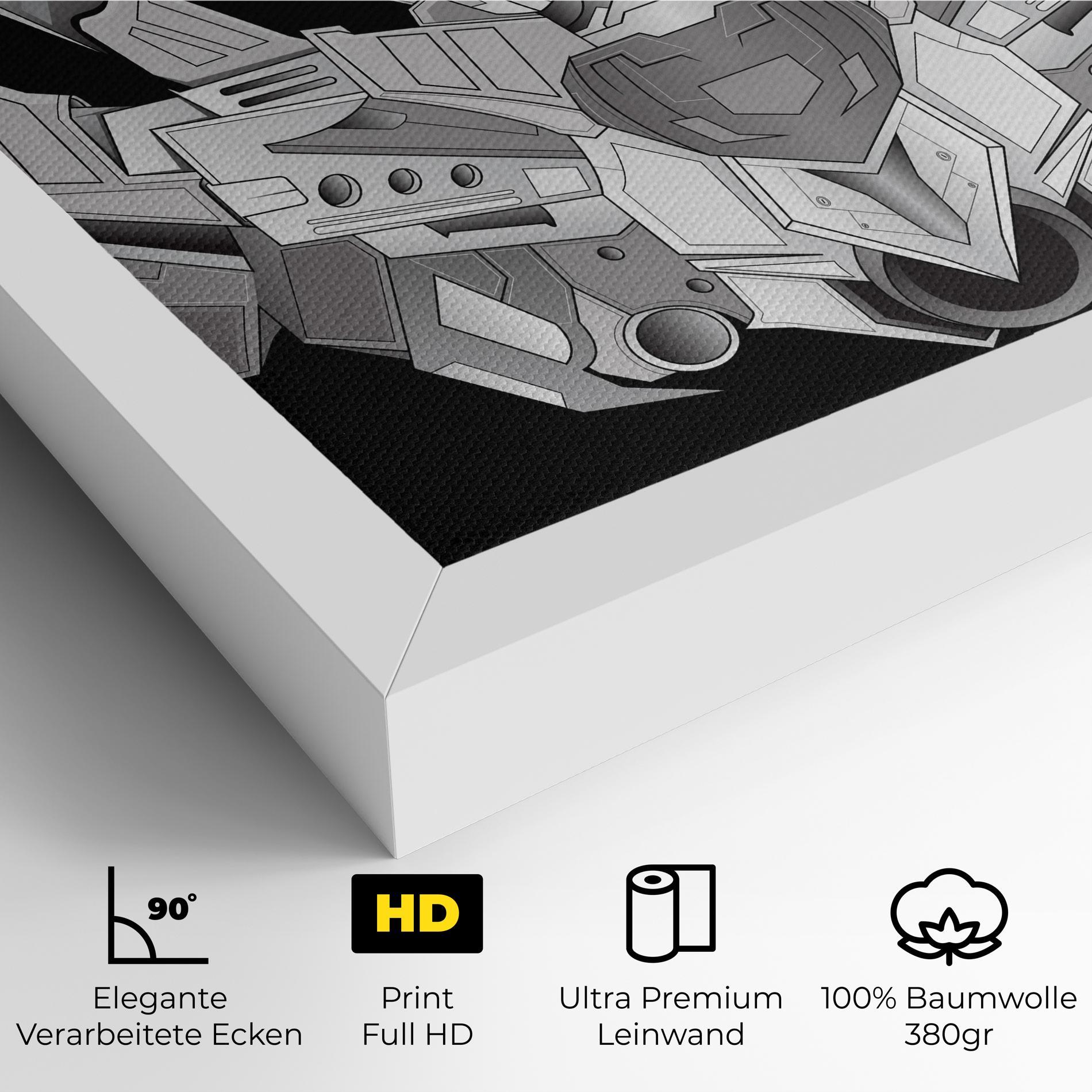 Leinwandbild Grey Robot mockup 4