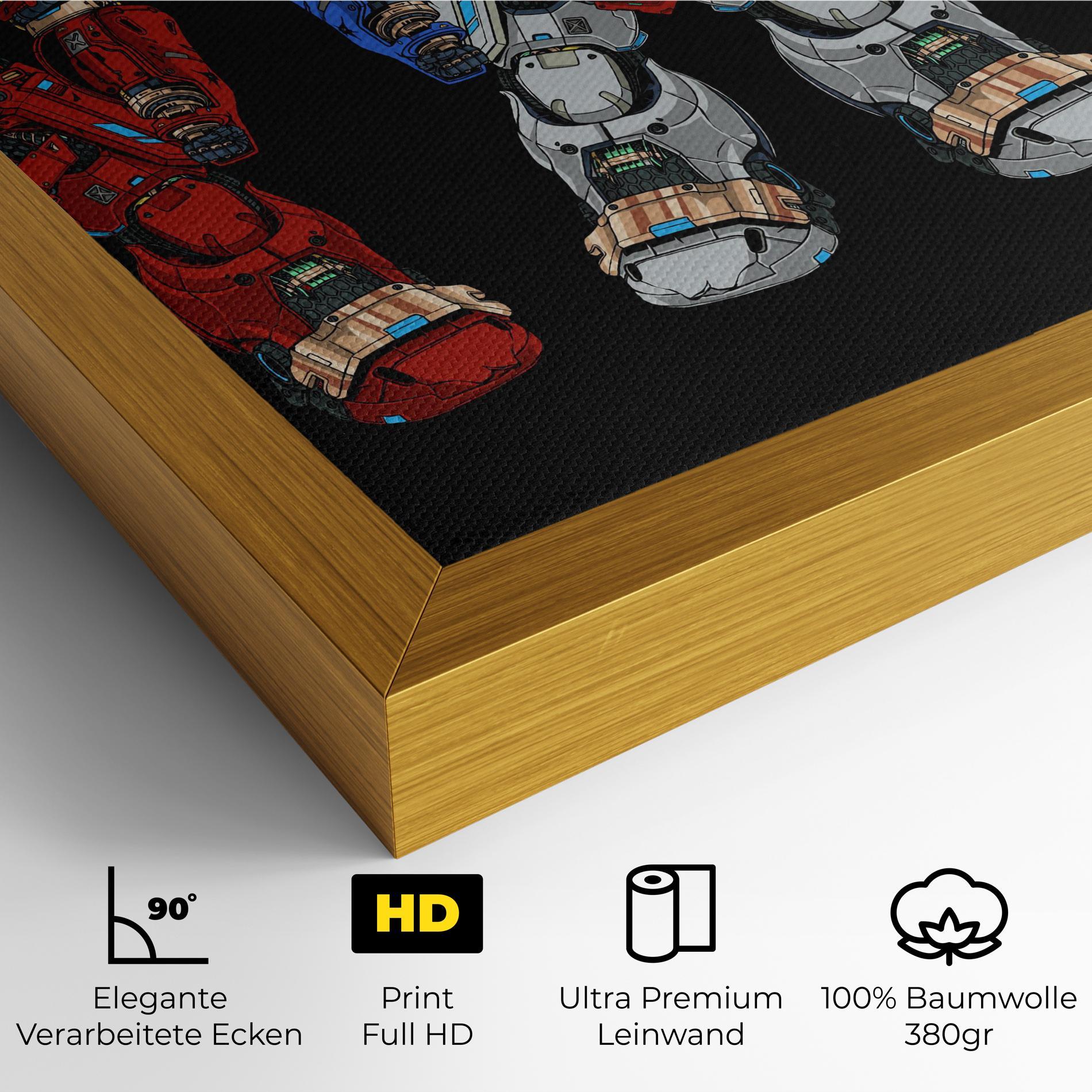 Leinwandbild Blue Red Robots mockup 4