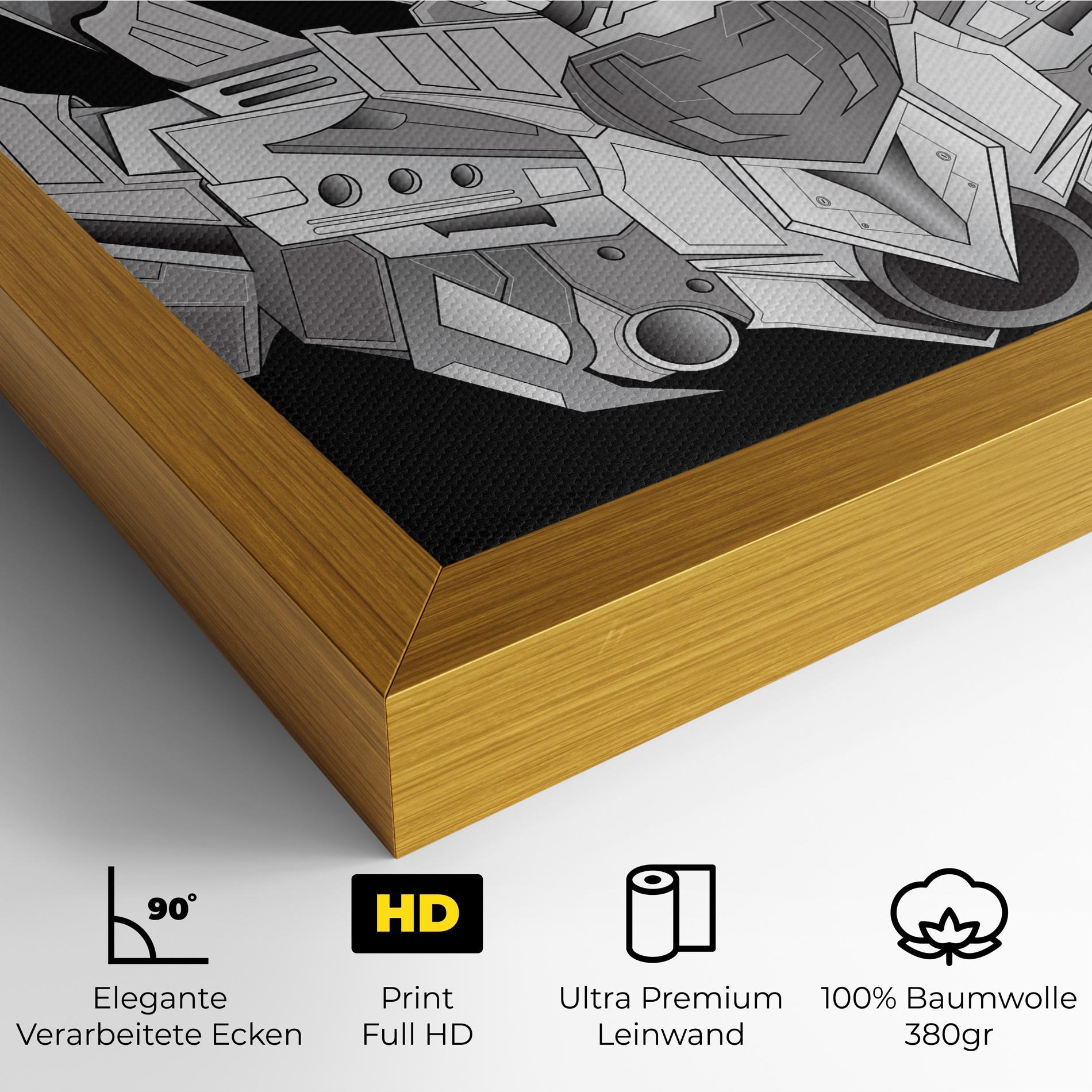 Leinwandbild Grey Robot mockup 4