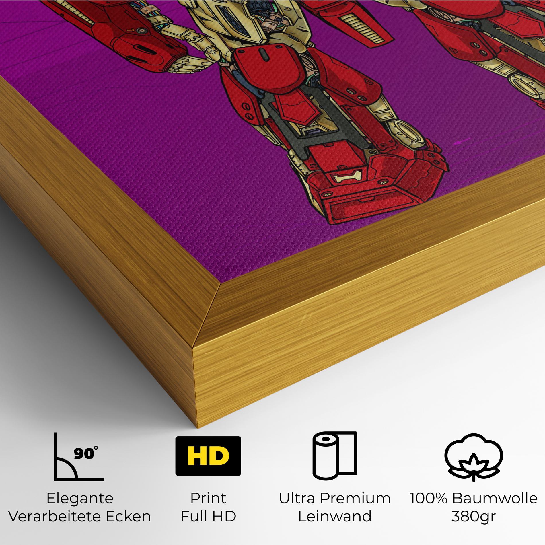 Leinwandbild Red Cream Robot mockup 4