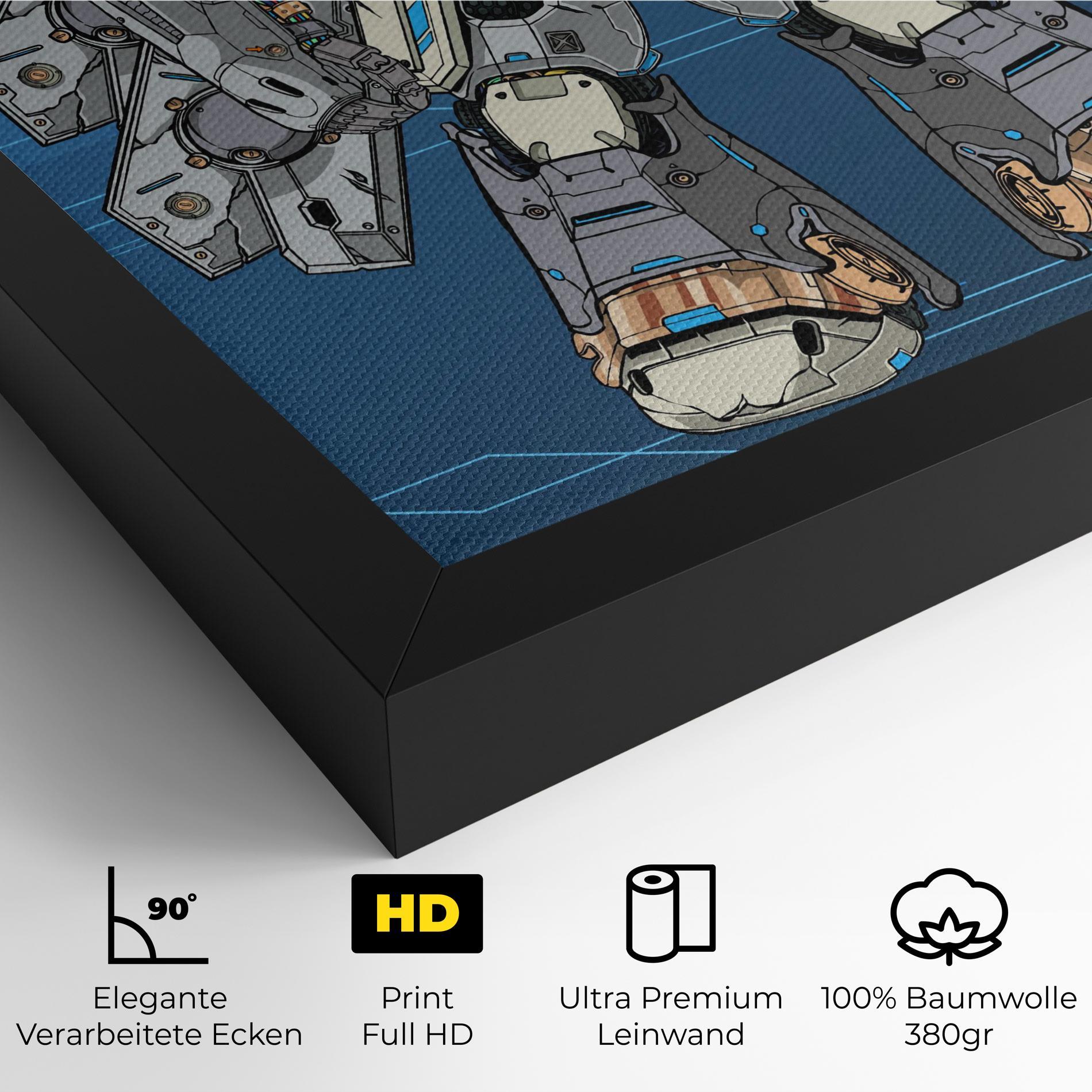 Leinwandbild Blue Grey Robot mockup 4