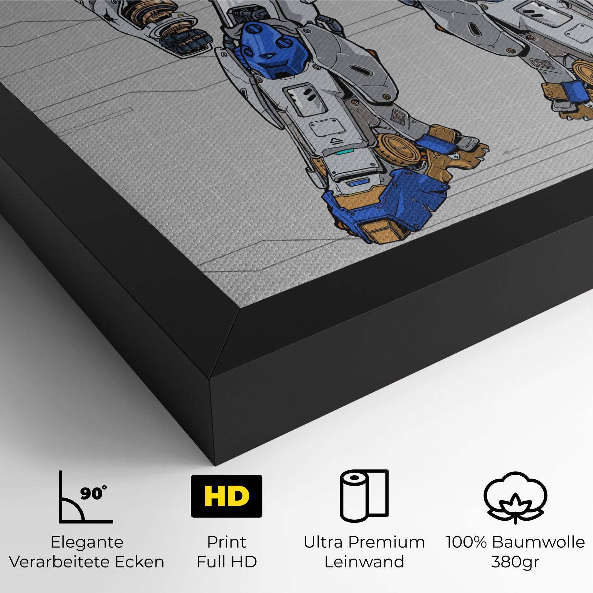 Blue Yellow Robot mockup 4