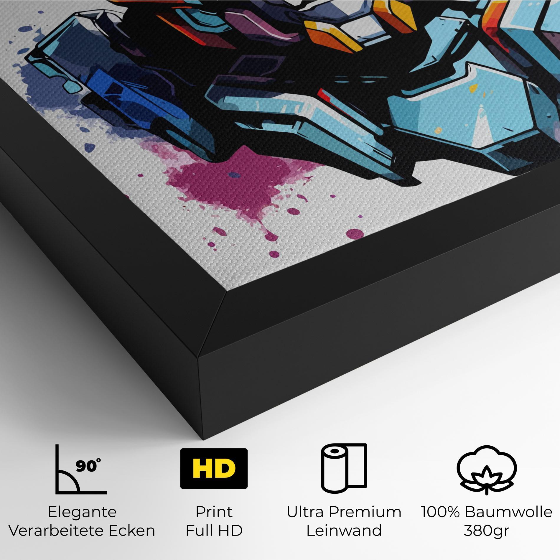 Leinwandbild Colorful Robot mockup 4