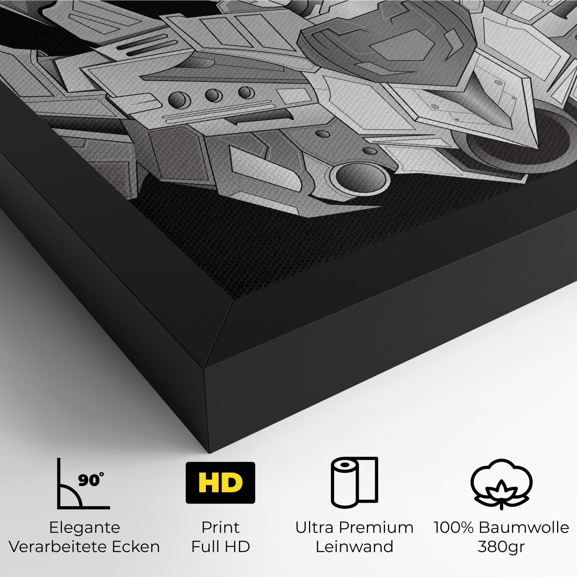 Leinwandbild Grey Robot mockup 4