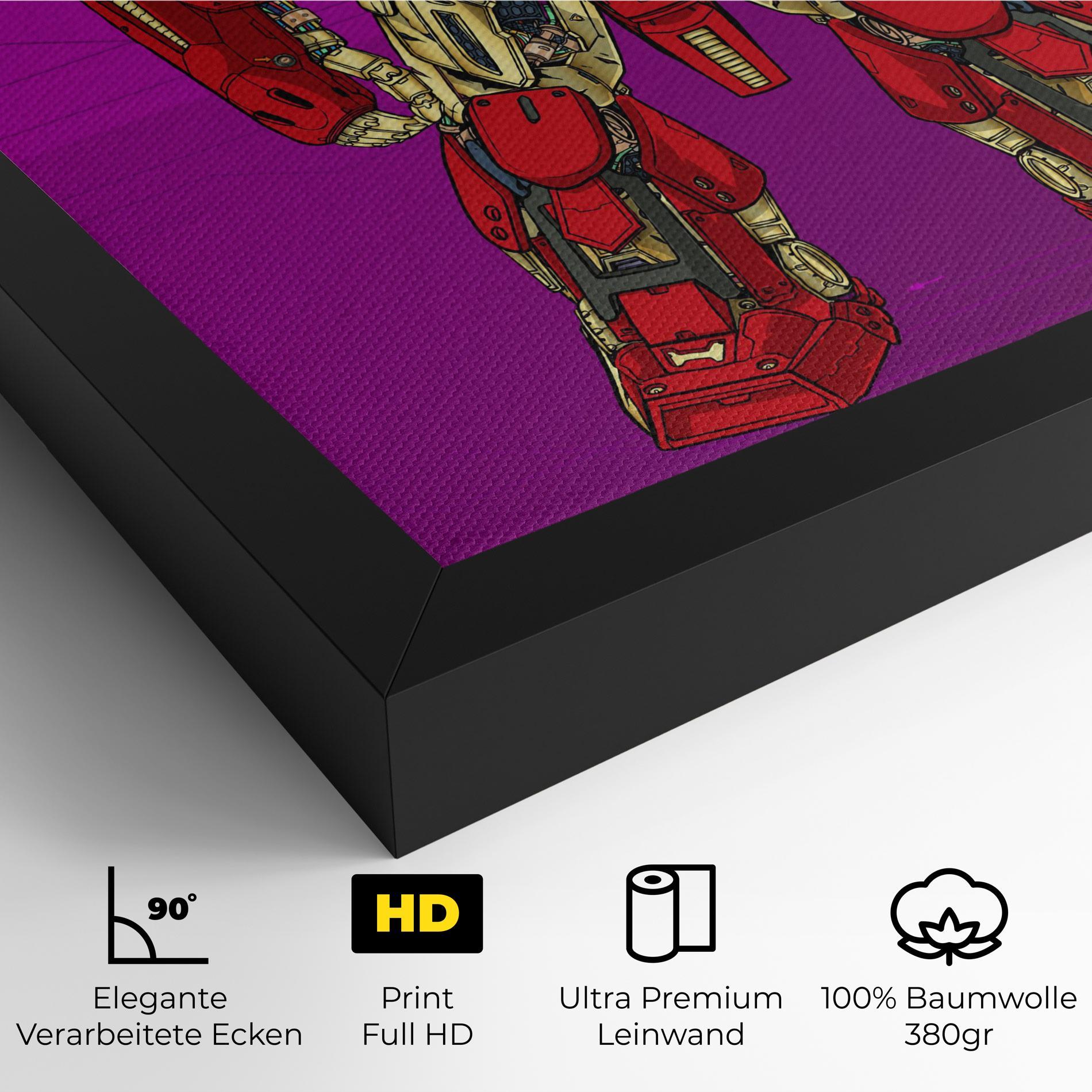 Leinwandbild Red Cream Robot mockup 4