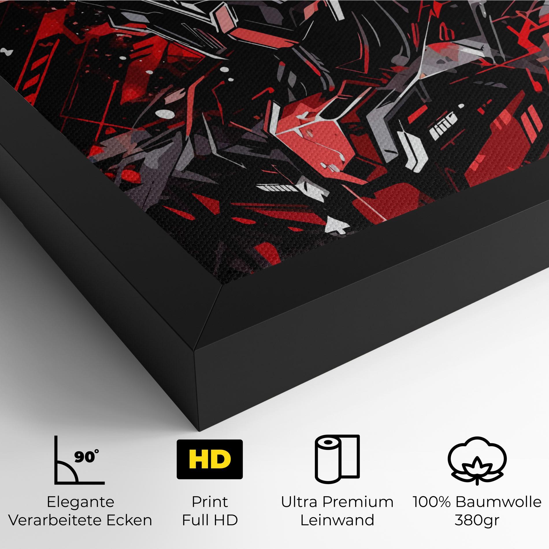 Leinwandbild Red Grey Robot mockup 4