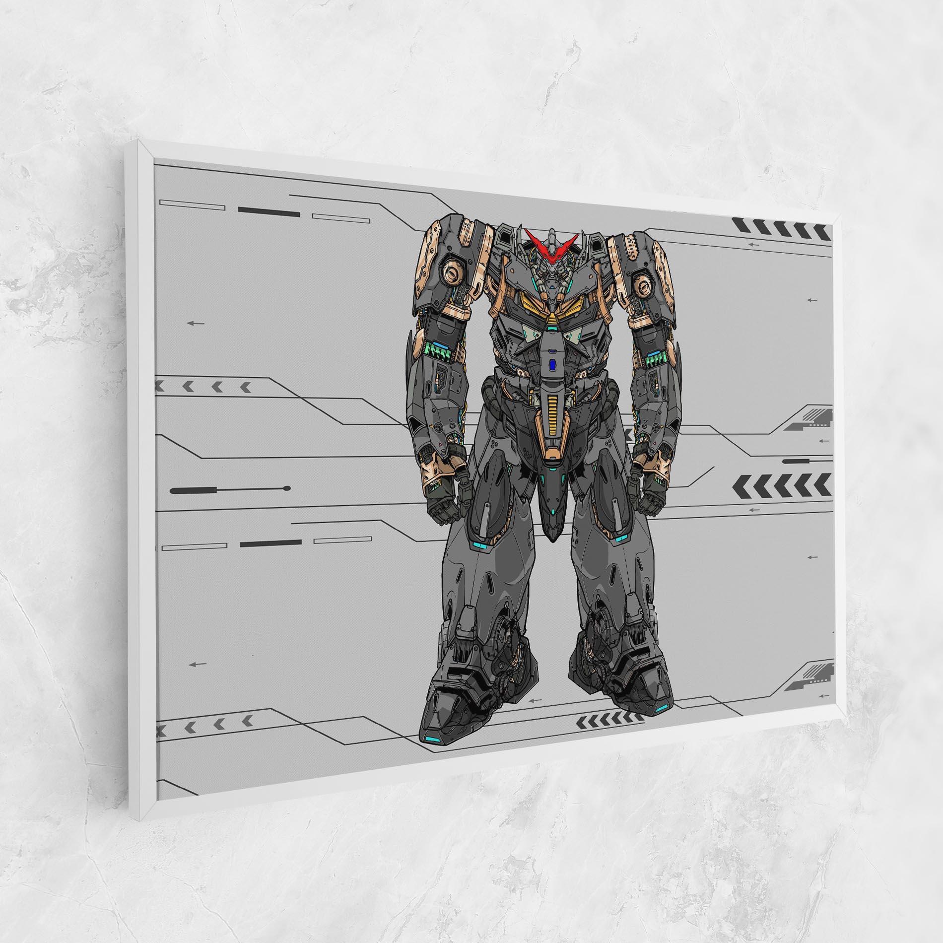 Leinwandbild Big Grey Robot mockup 1