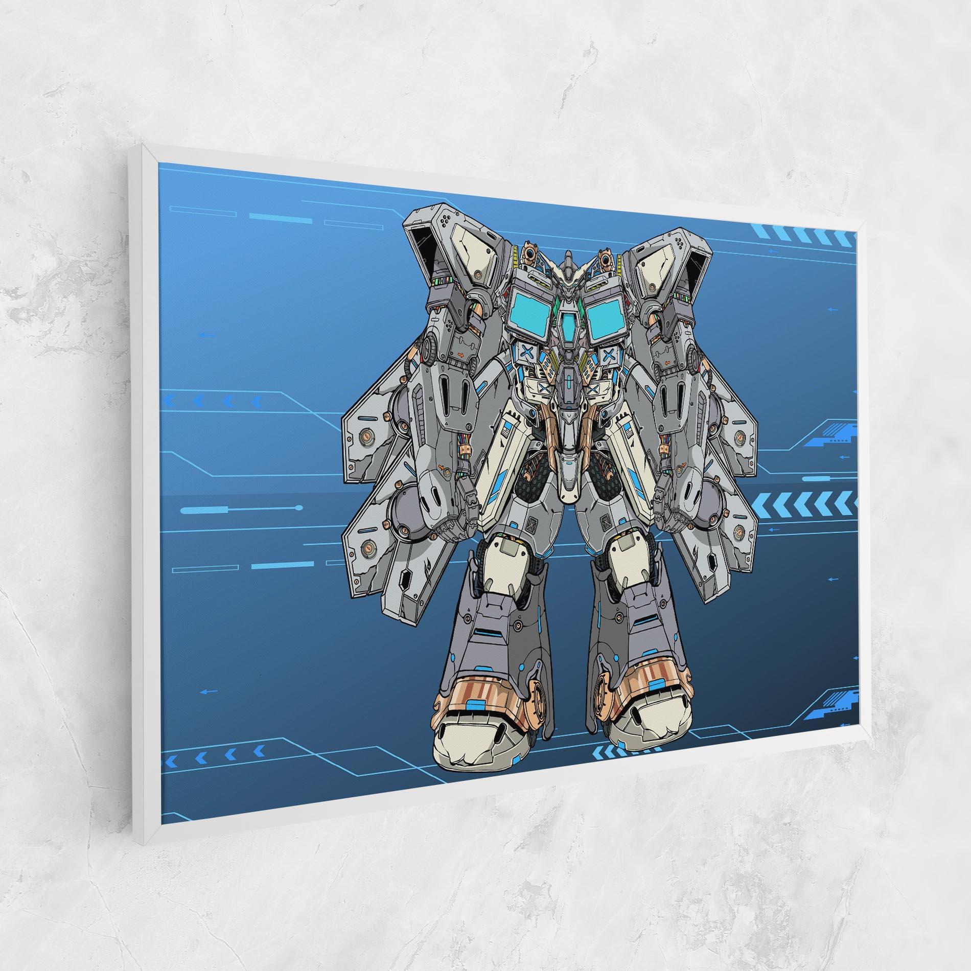 Leinwandbild Blue Grey Robot mockup 1