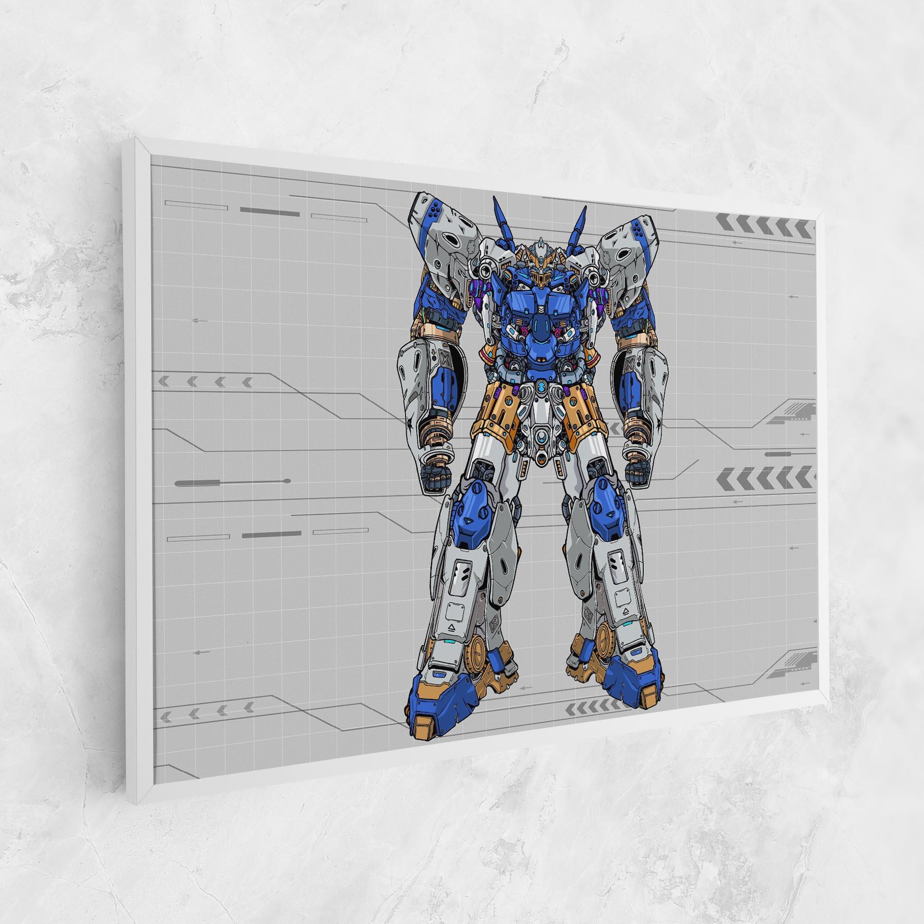 Leinwandbild Blue Yellow Robot mockup 1