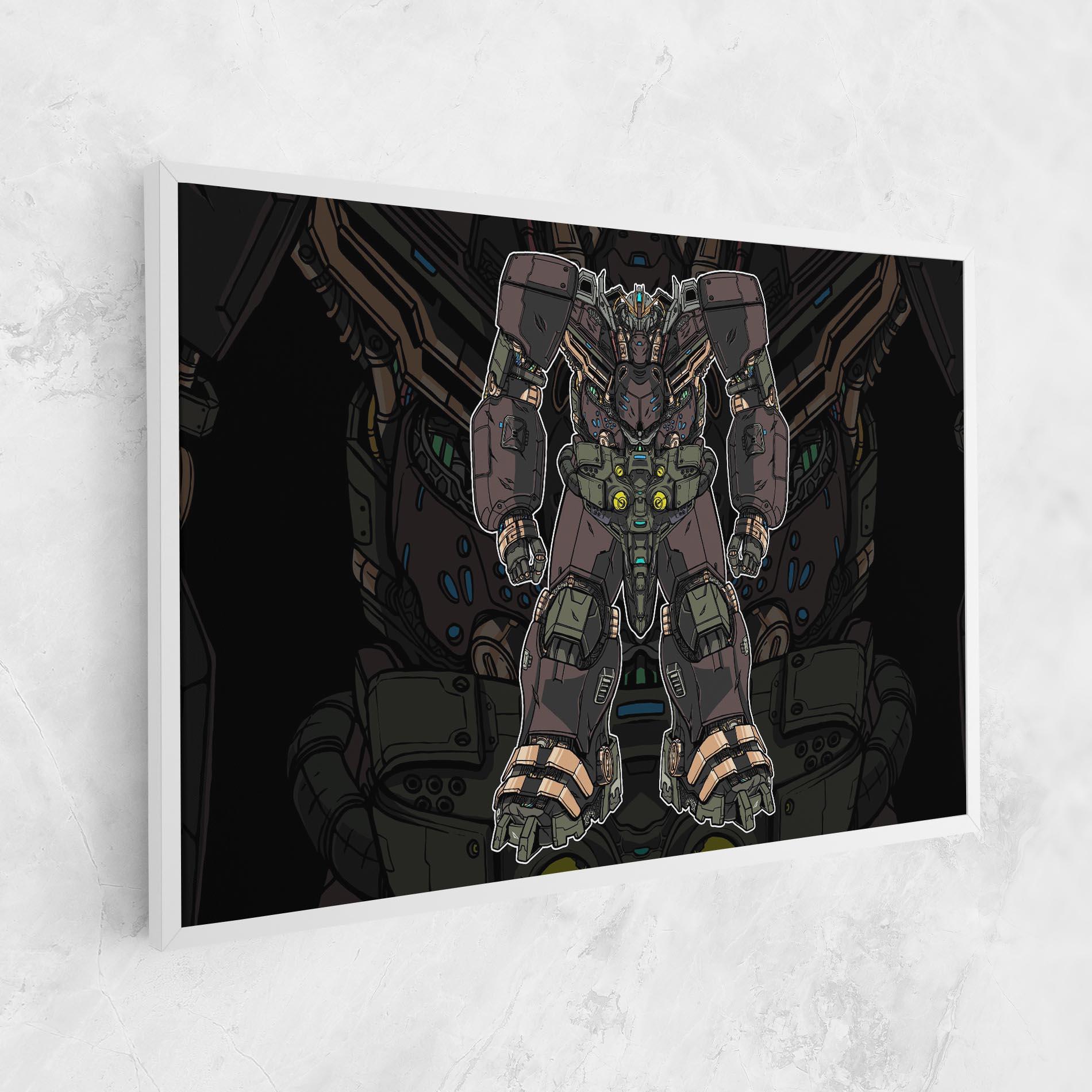 Leinwandbild Brown Grey Robot mockup 1