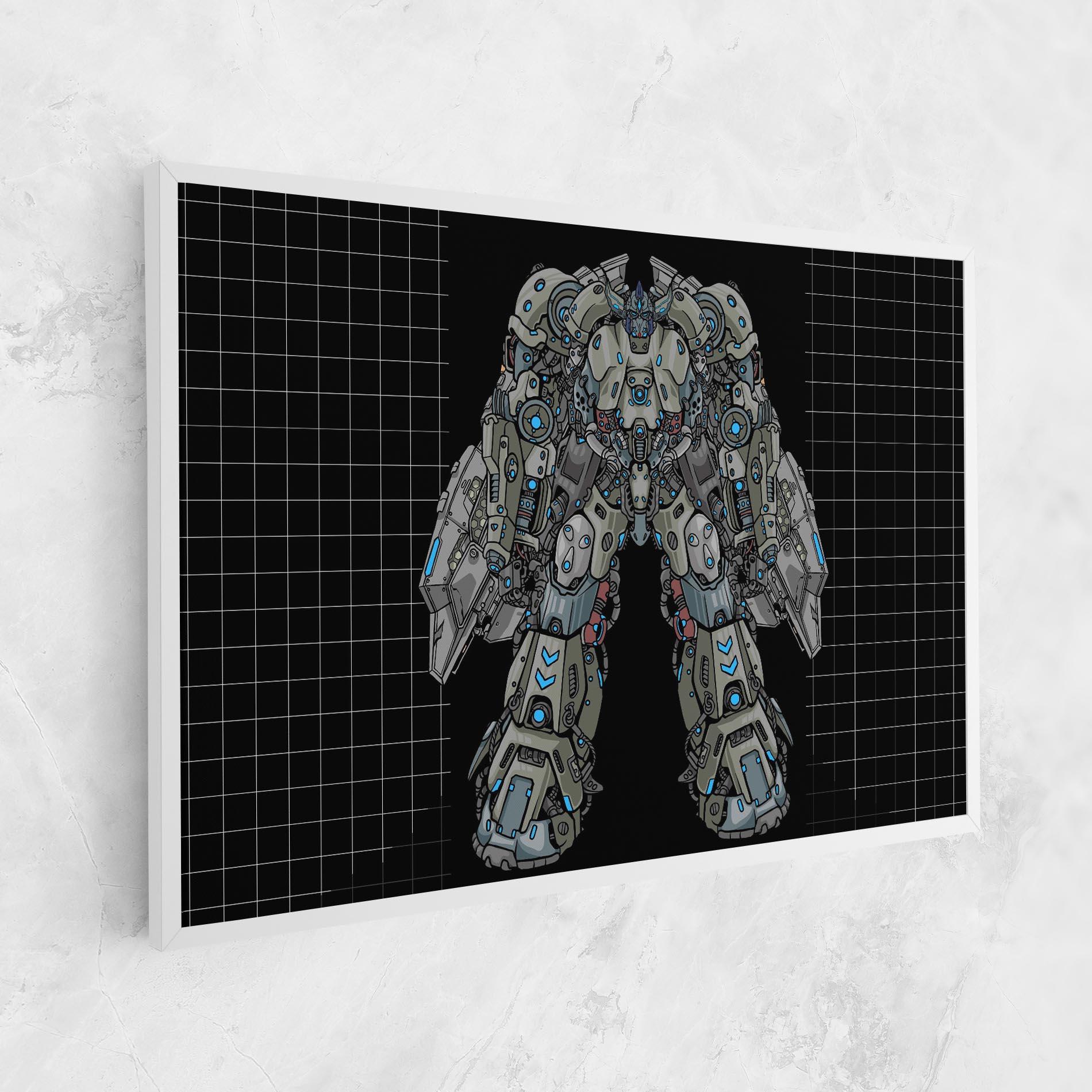 Leinwandbild Grey Blue Robot mockup 1
