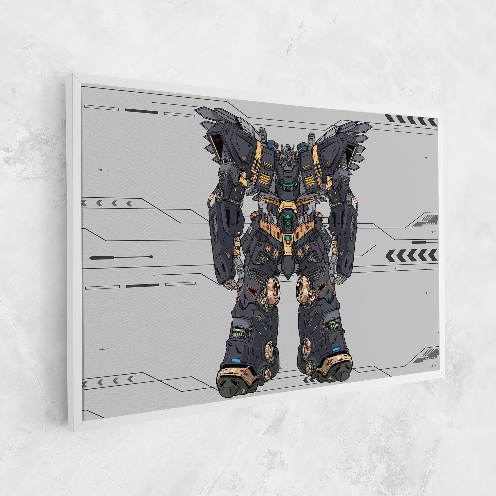 Leinwandbild Grey Yelloy Robot mockup 1