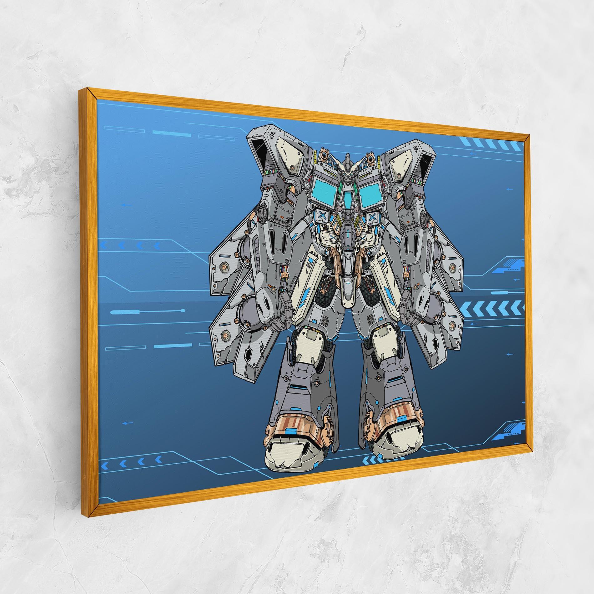 Leinwandbild Blue Grey Robot mockup 1