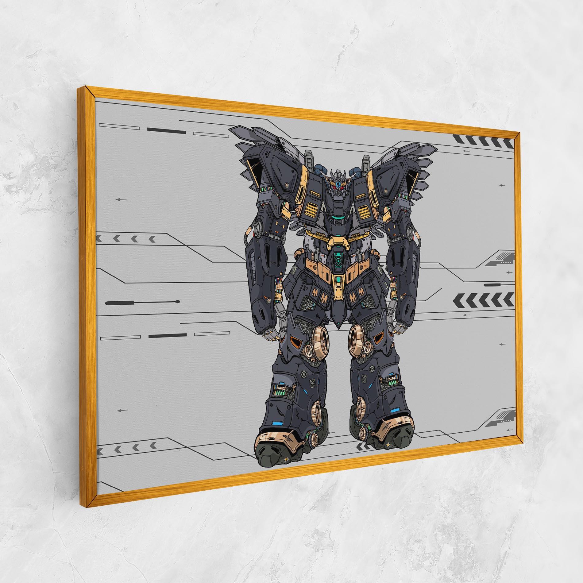 Leinwandbild Grey Yelloy Robot mockup 1