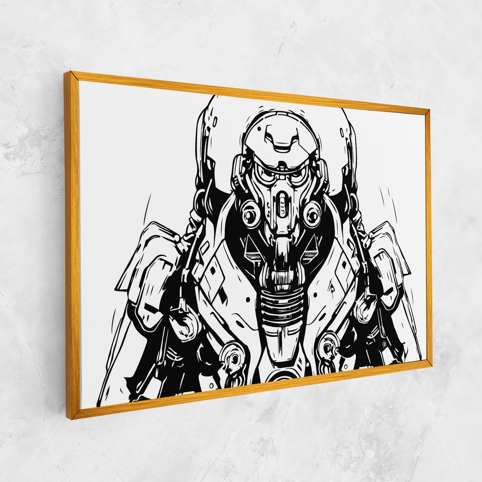 Leinwandbild Military Robot mockup 1