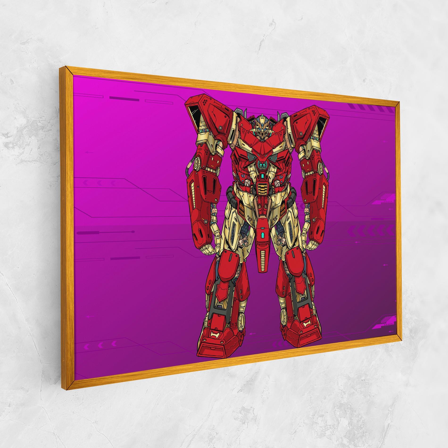 Leinwandbild Red Cream Robot mockup 1
