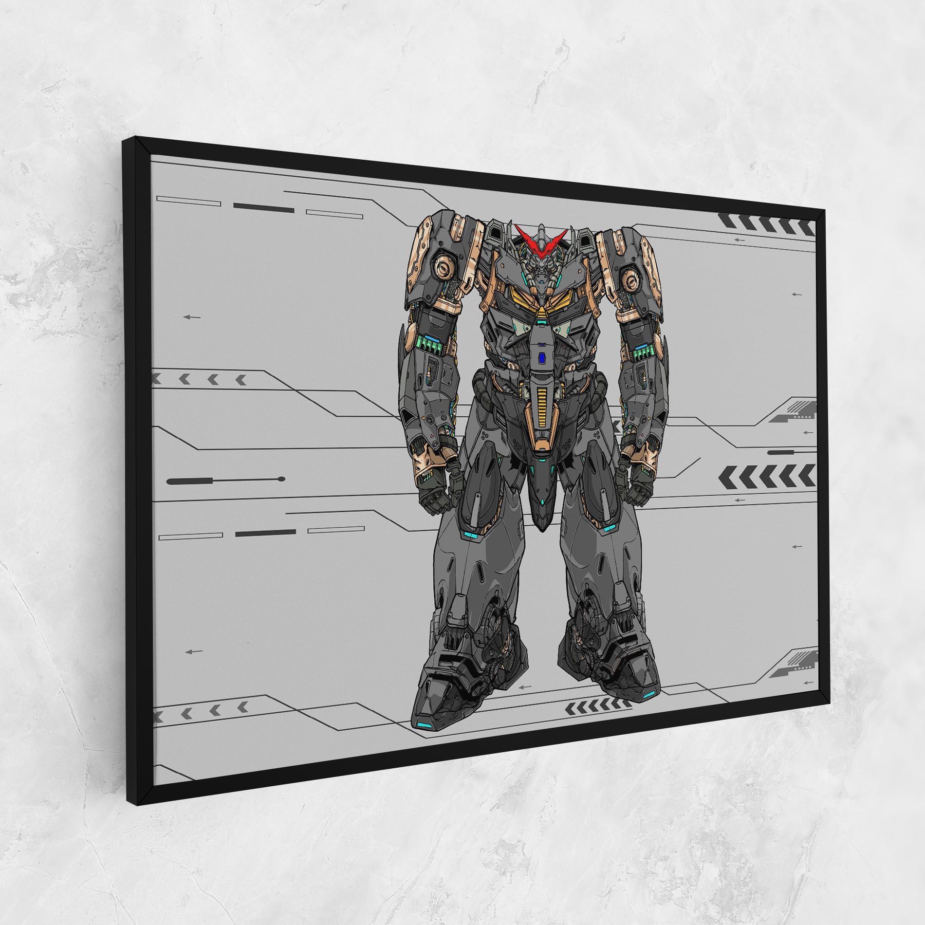 Leinwandbild Big Grey Robot mockup 1