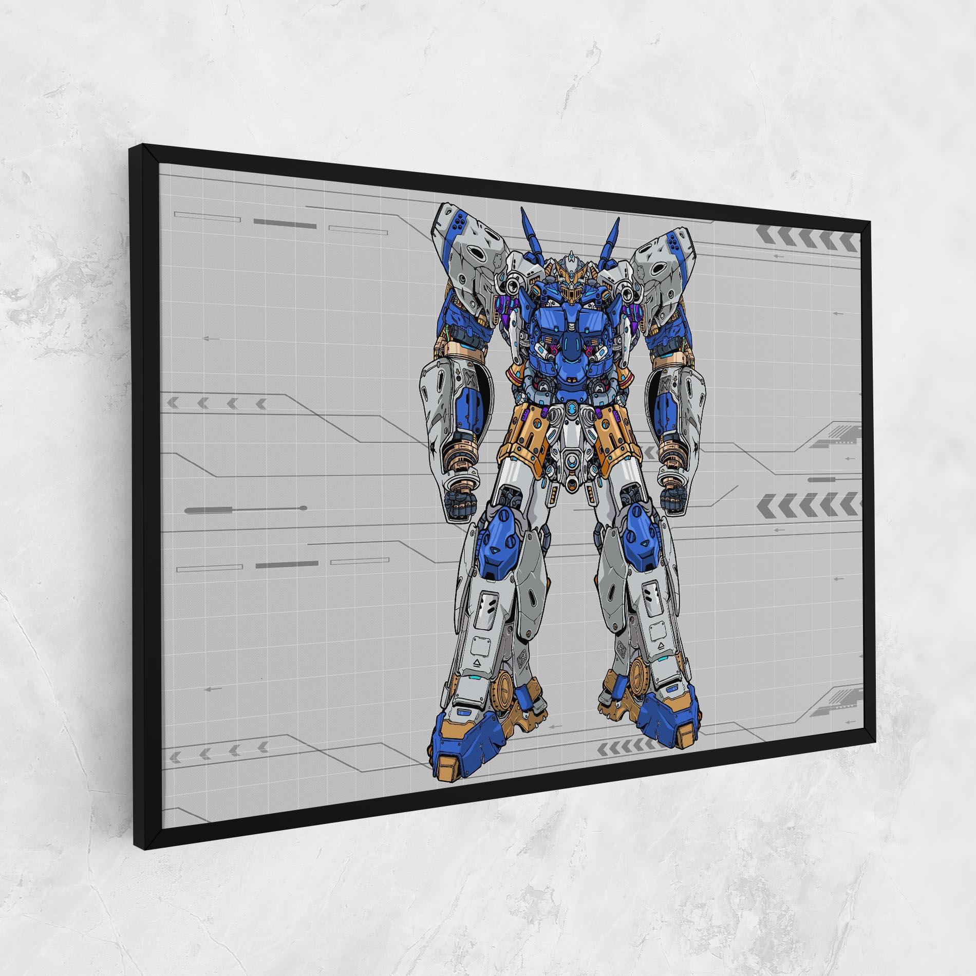 Leinwandbild Blue Yellow Robot mockup 1