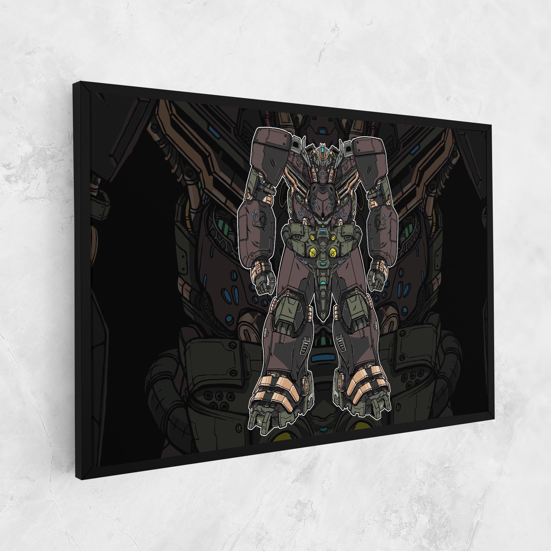 Leinwandbild Brown Grey Robot mockup 1