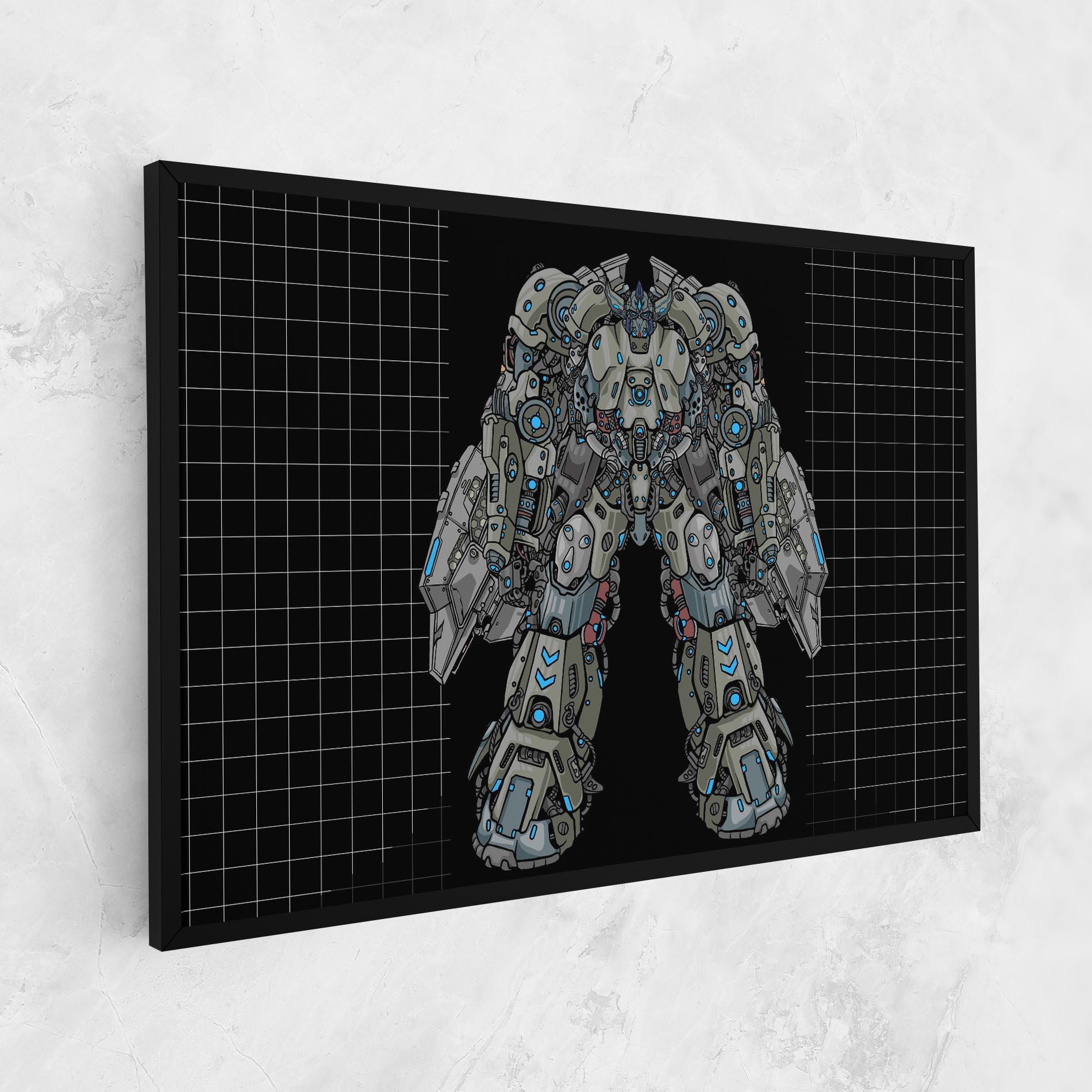 Leinwandbild Grey Blue Robot mockup 1