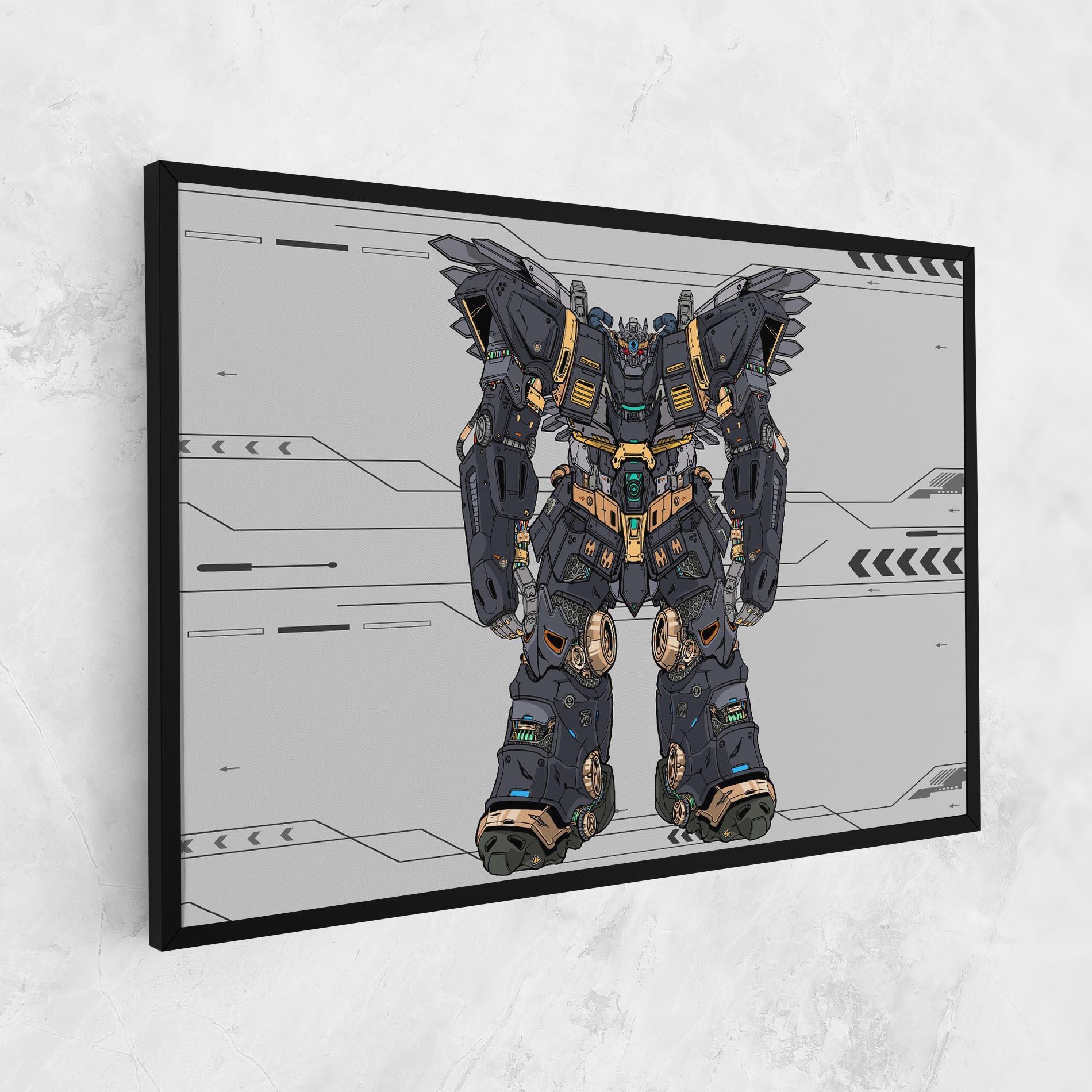 Leinwandbild Grey Yelloy Robot mockup 1