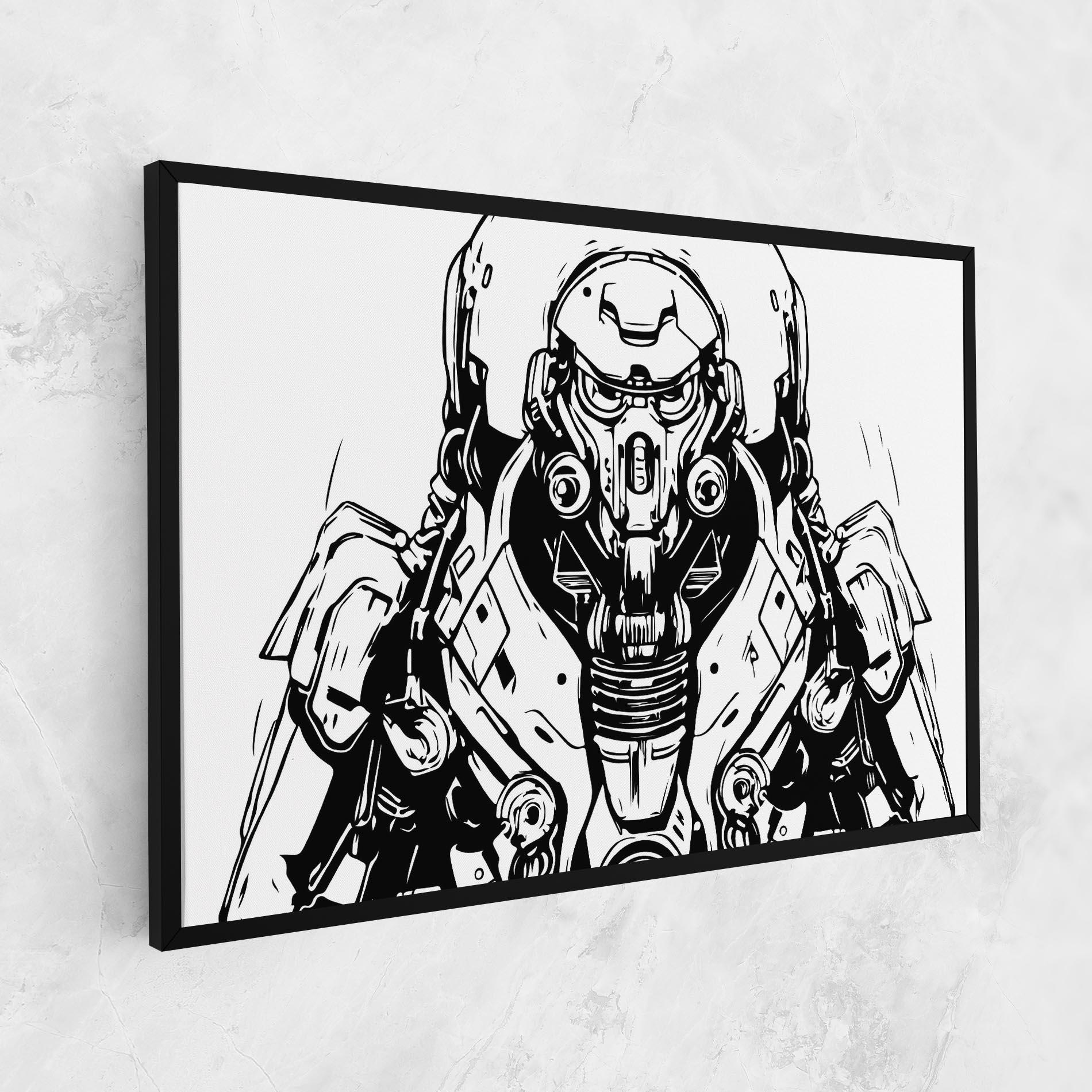 Leinwandbild Military Robot mockup 1