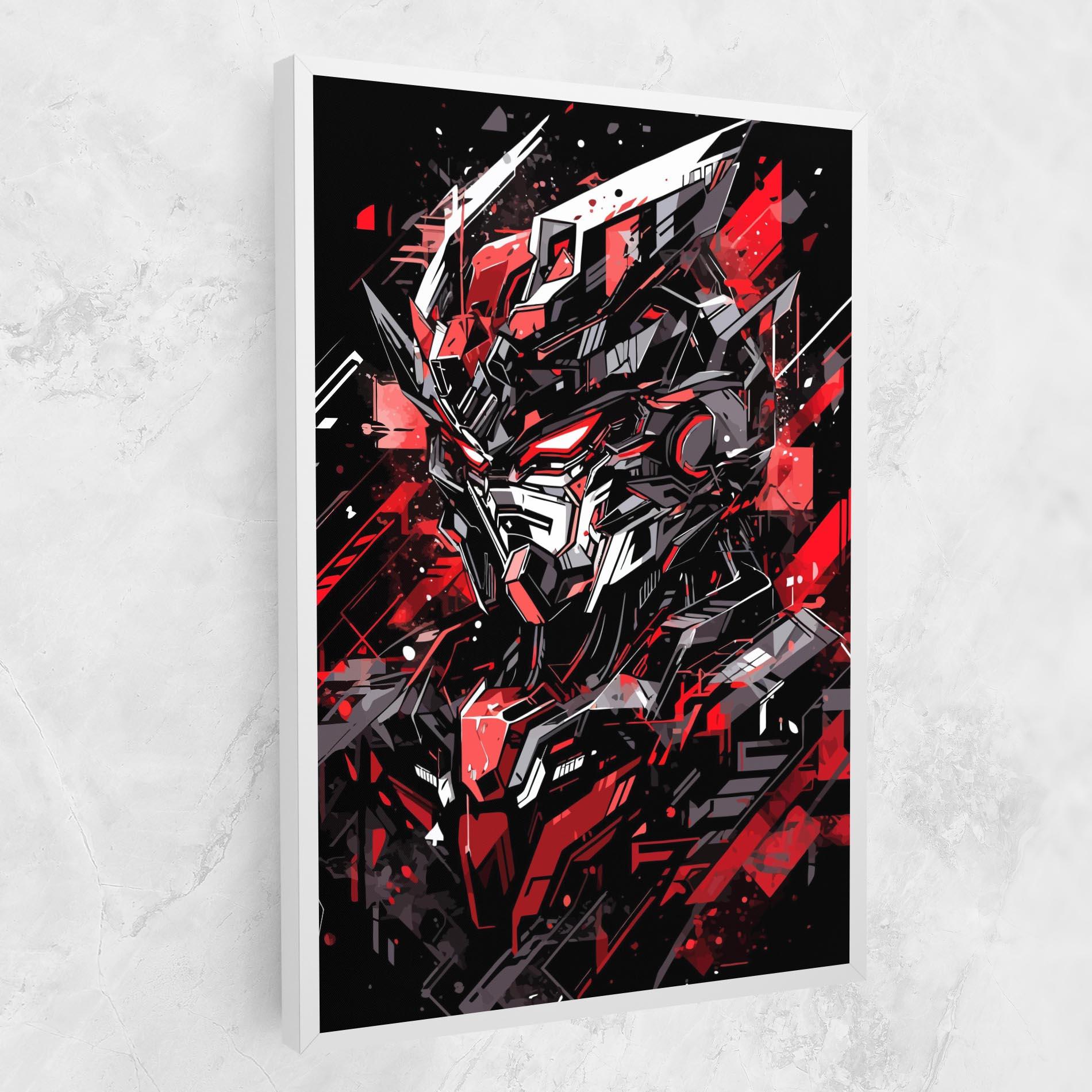Leinwandbild Red Grey Robot mockup 1
