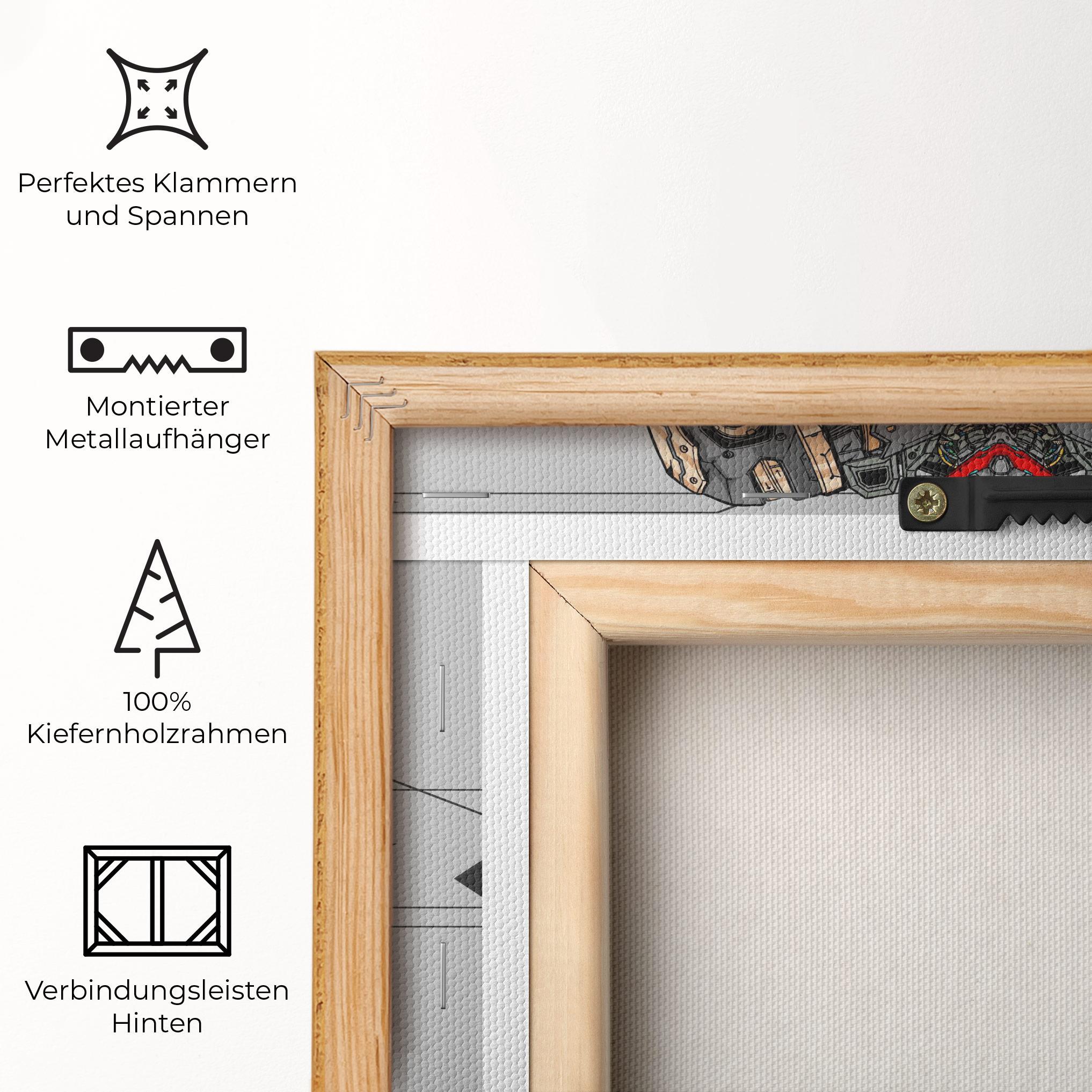 Leinwandbild Big Grey Robot mockup 5