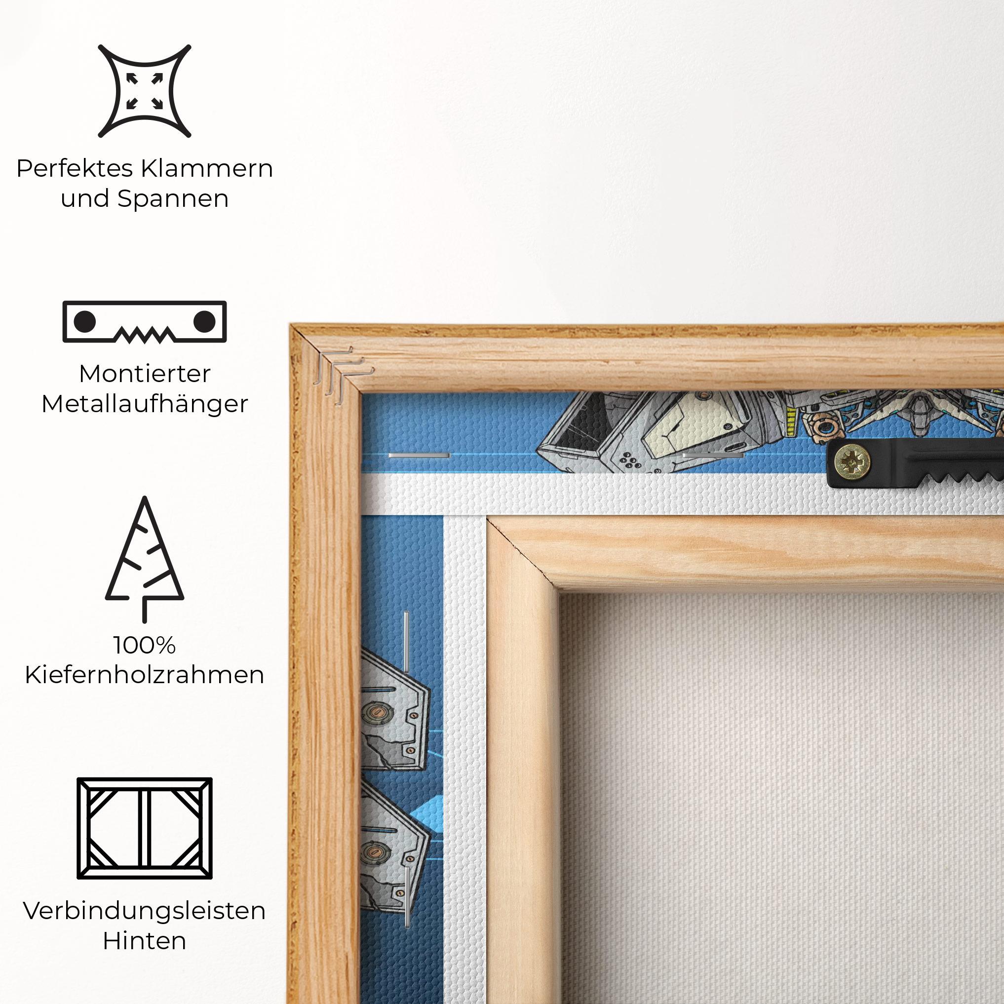 Leinwandbild Blue Grey Robot mockup 5