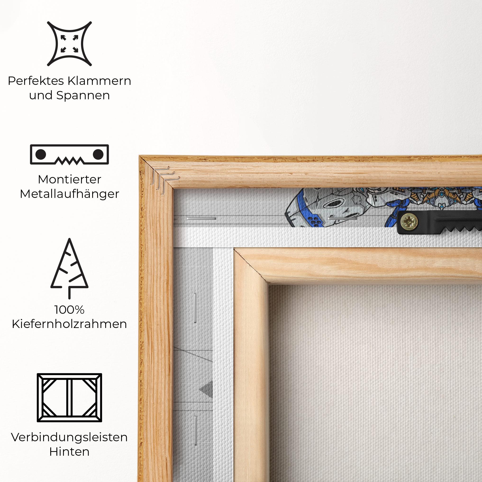 Leinwandbild Blue Yellow Robot mockup 5