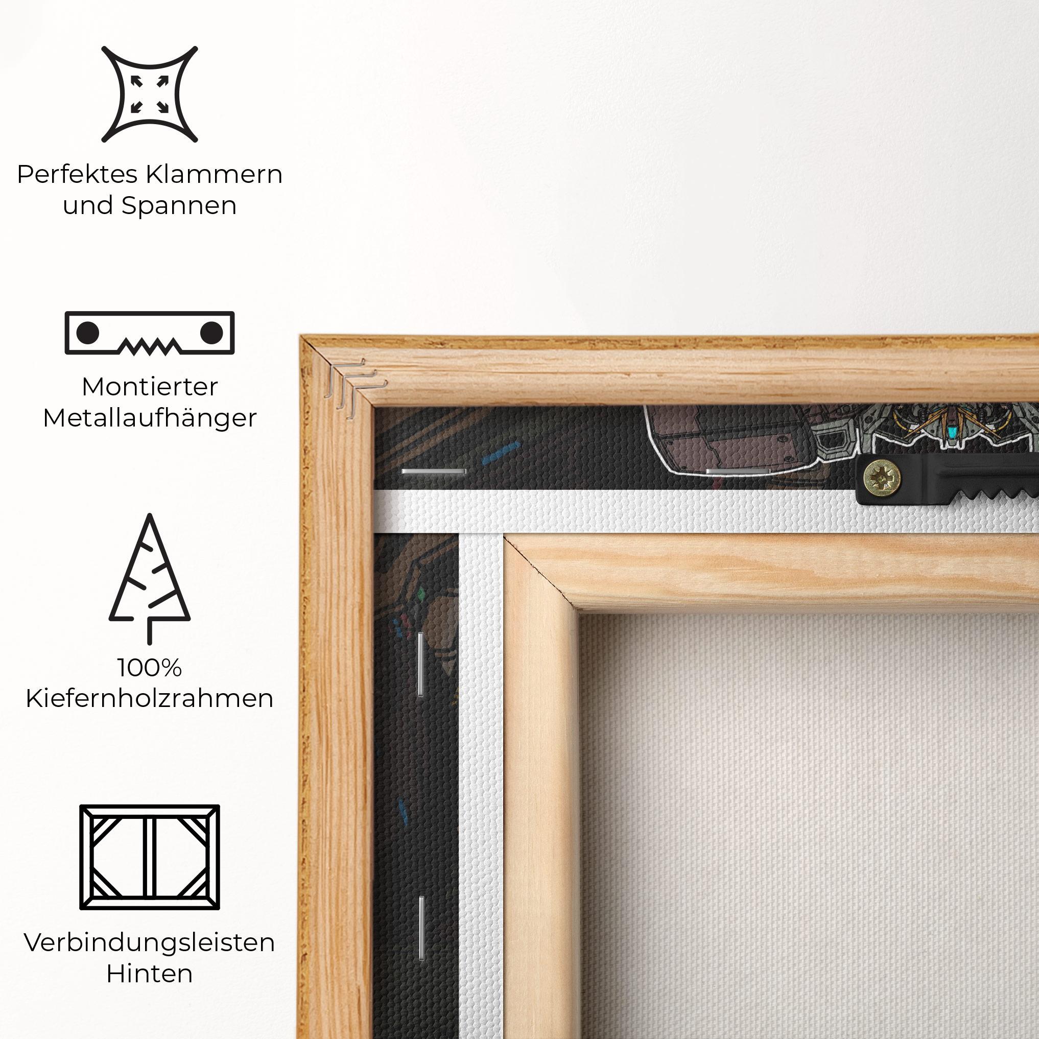 Leinwandbild Brown Grey Robot mockup 5