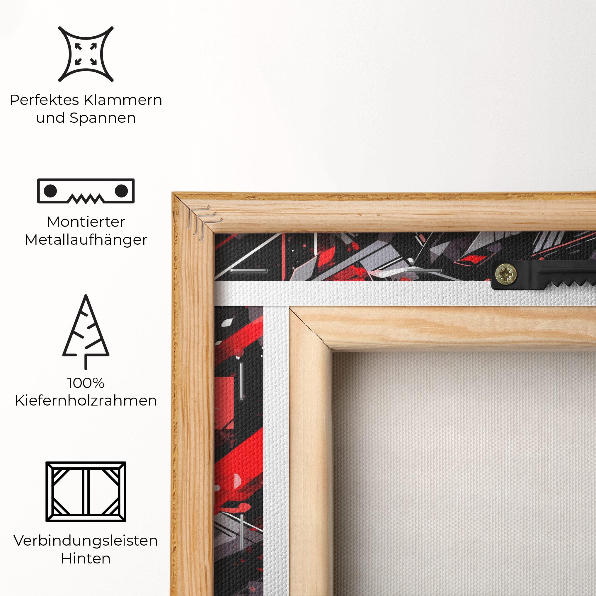 Leinwandbild Red Grey Robot mockup 5