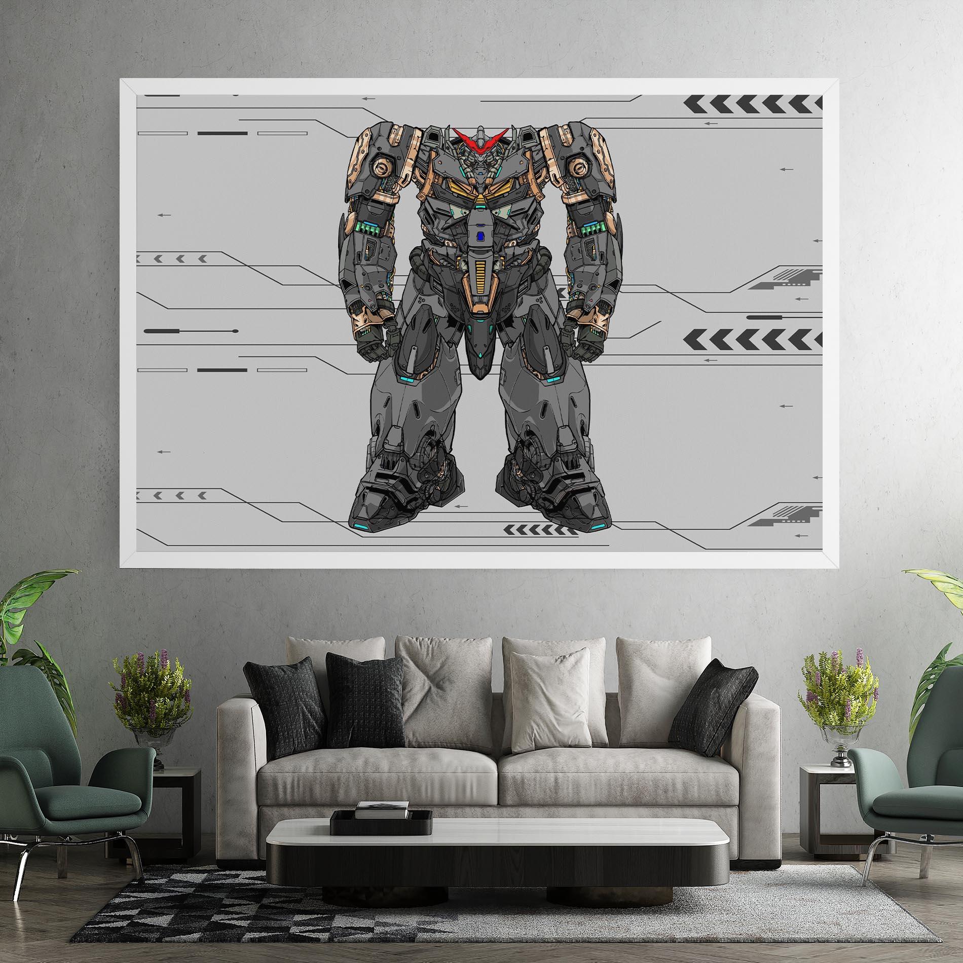 Leinwandbild Big Grey Robot mockup 7