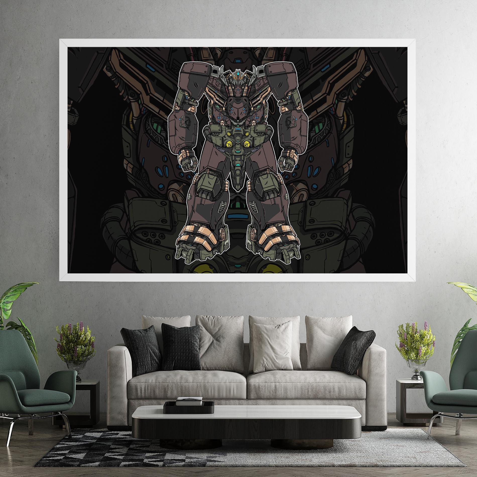 Leinwandbild Brown Grey Robot mockup 7