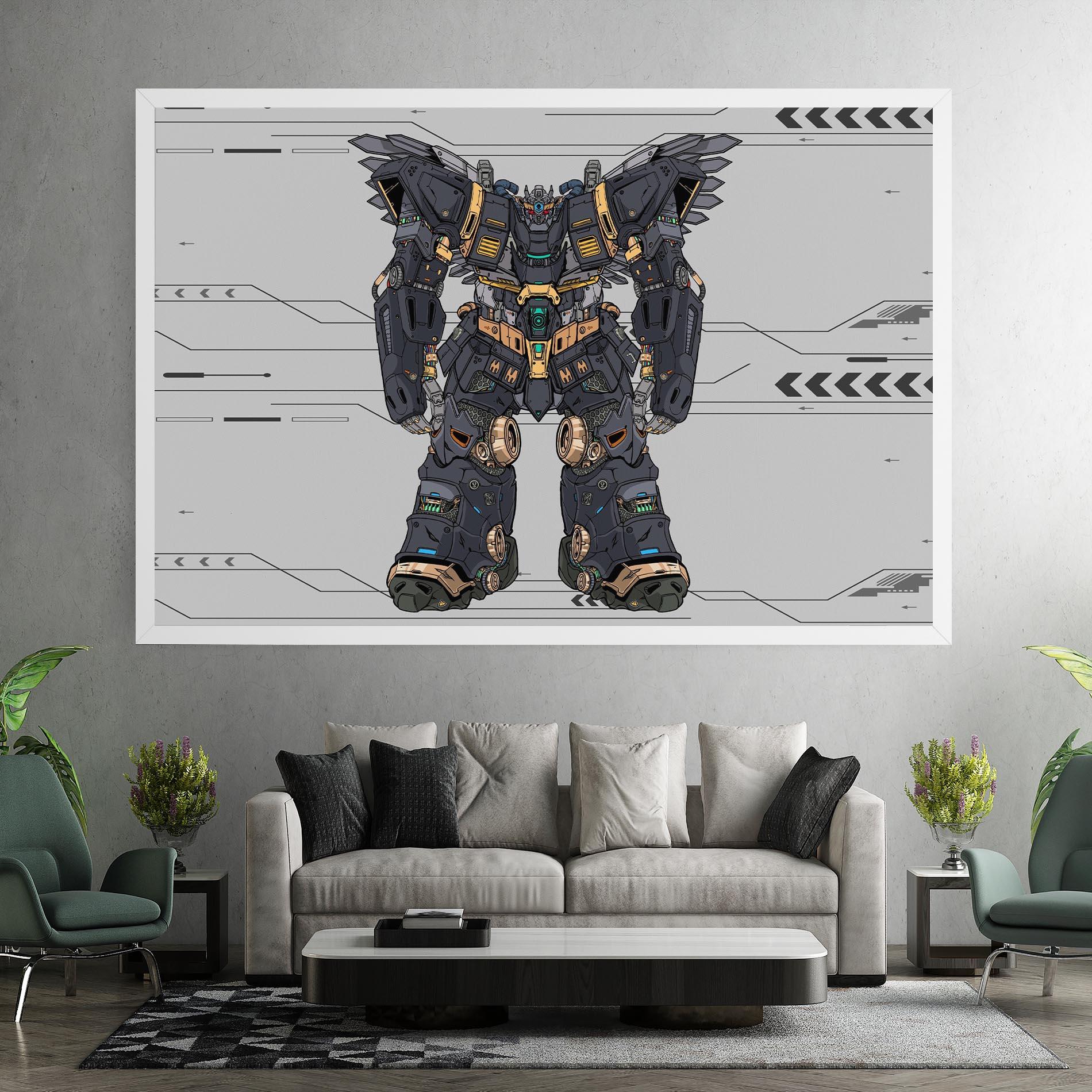 Leinwandbild Grey Yelloy Robot mockup 7