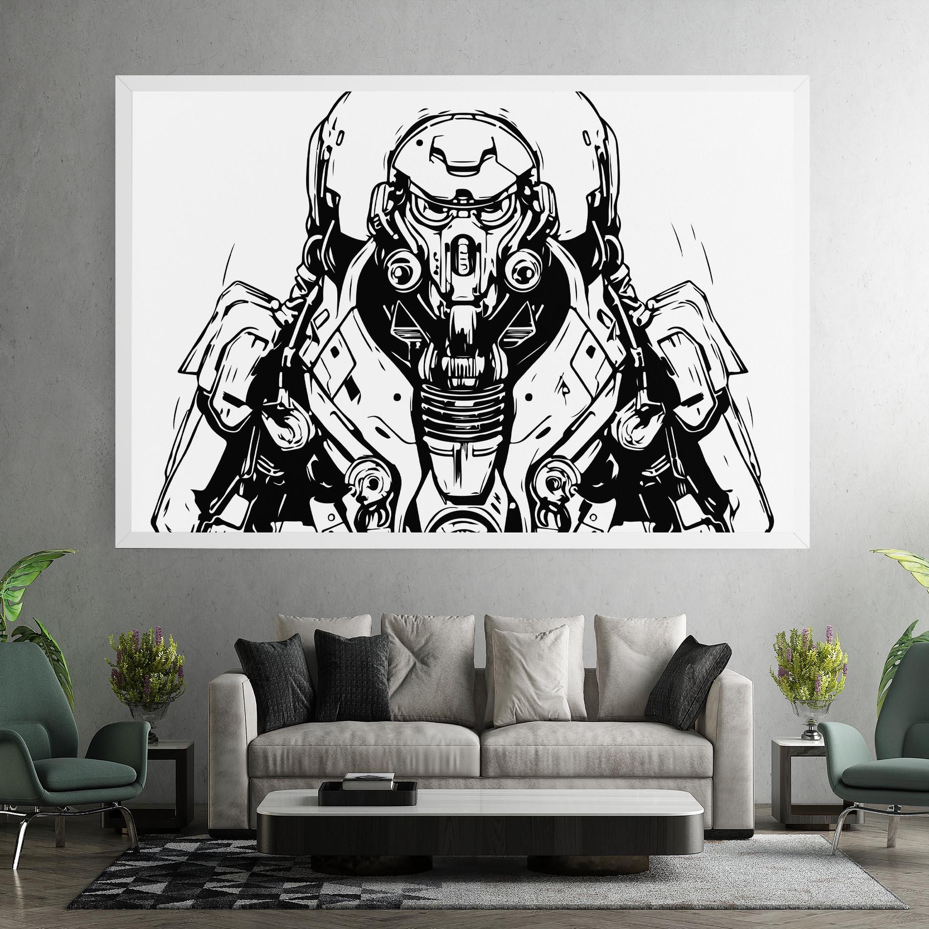 Leinwandbild Military Robot mockup 7