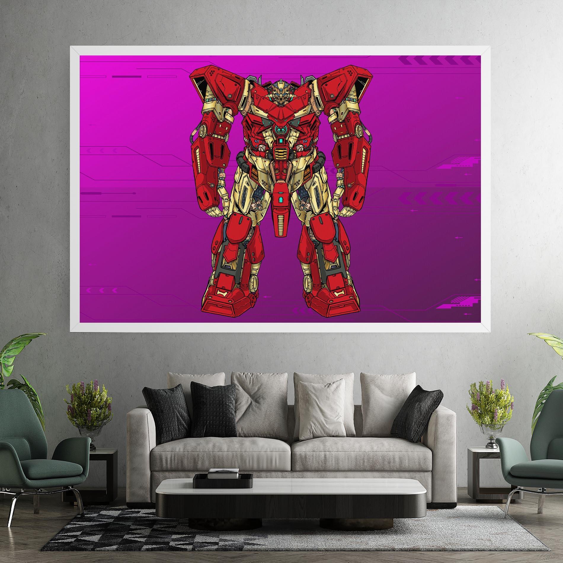 Leinwandbild Red Cream Robot mockup 7