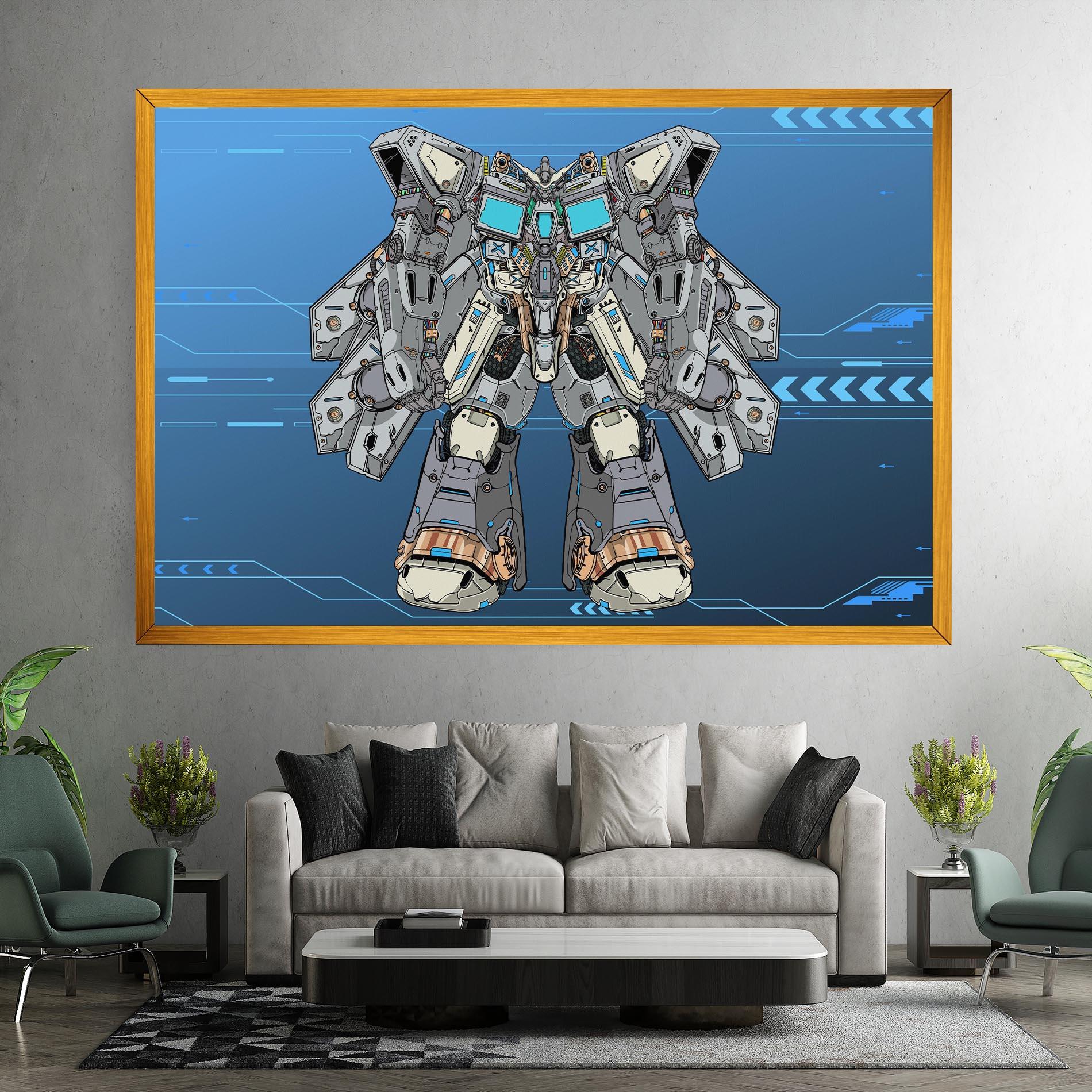 Leinwandbild Blue Grey Robot mockup 7