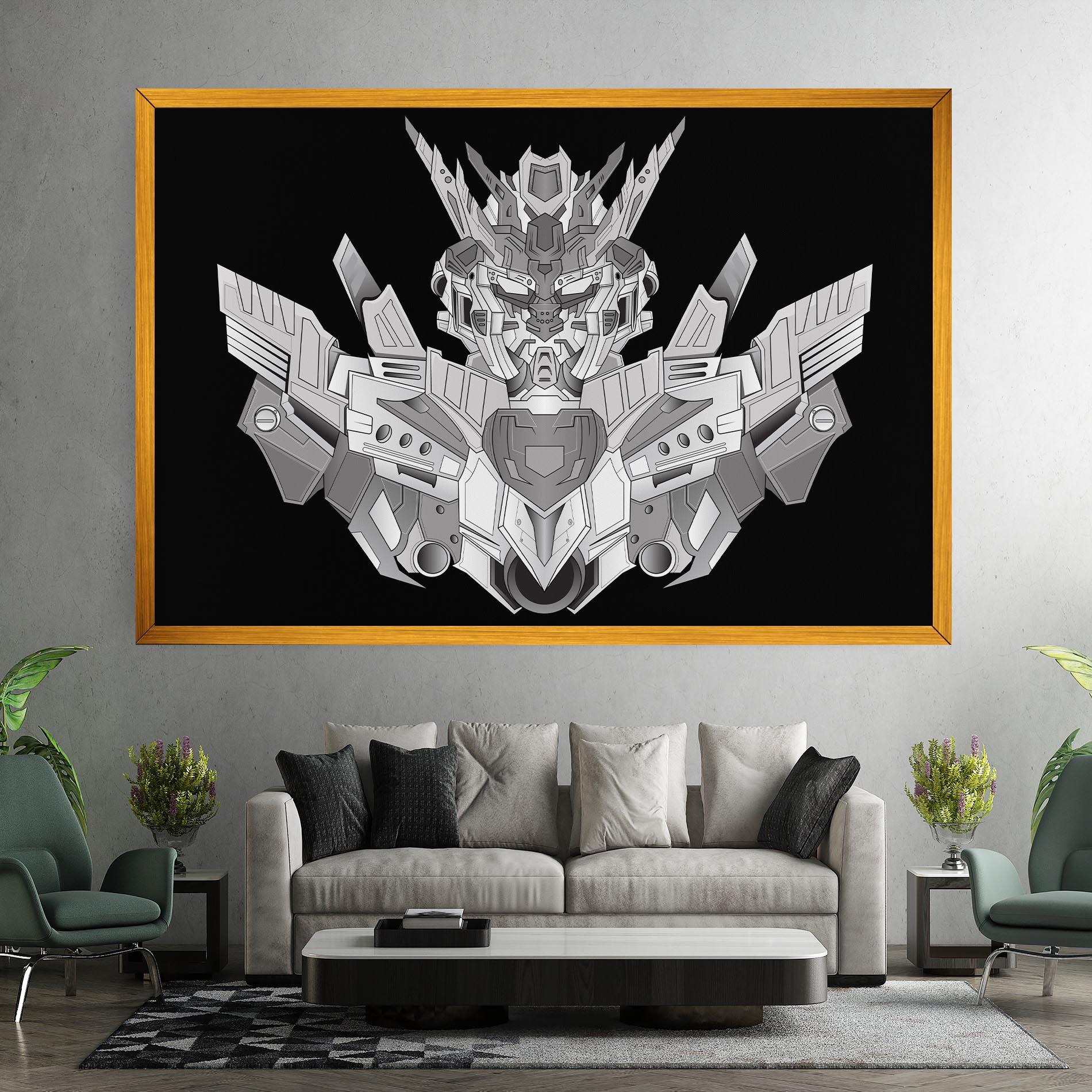 Leinwandbild Grey Robot mockup 7