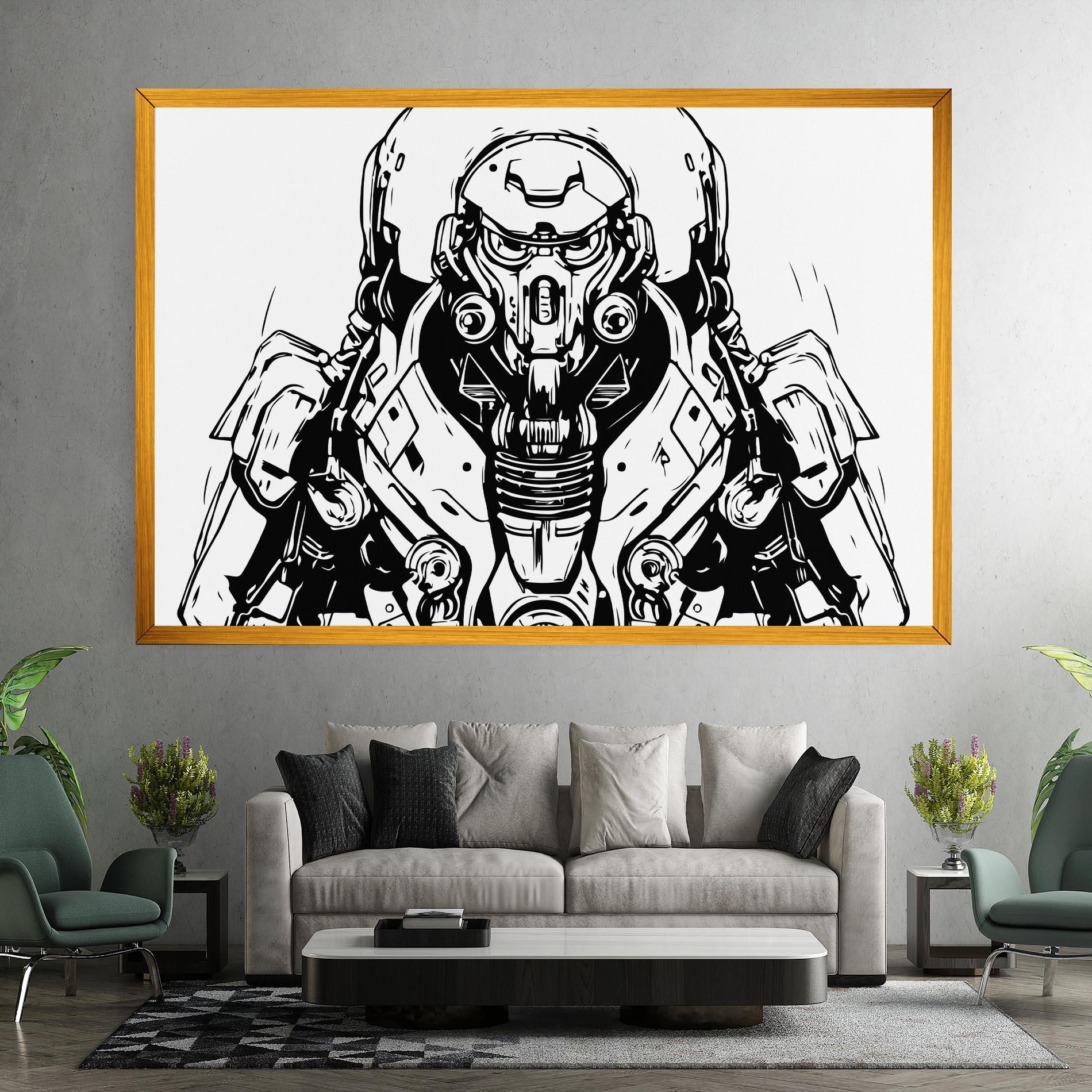 Leinwandbild Military Robot mockup 7