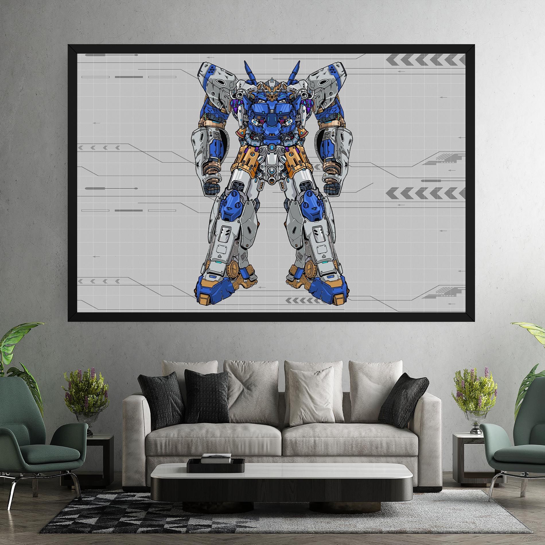 Blue Yellow Robot mockup 7