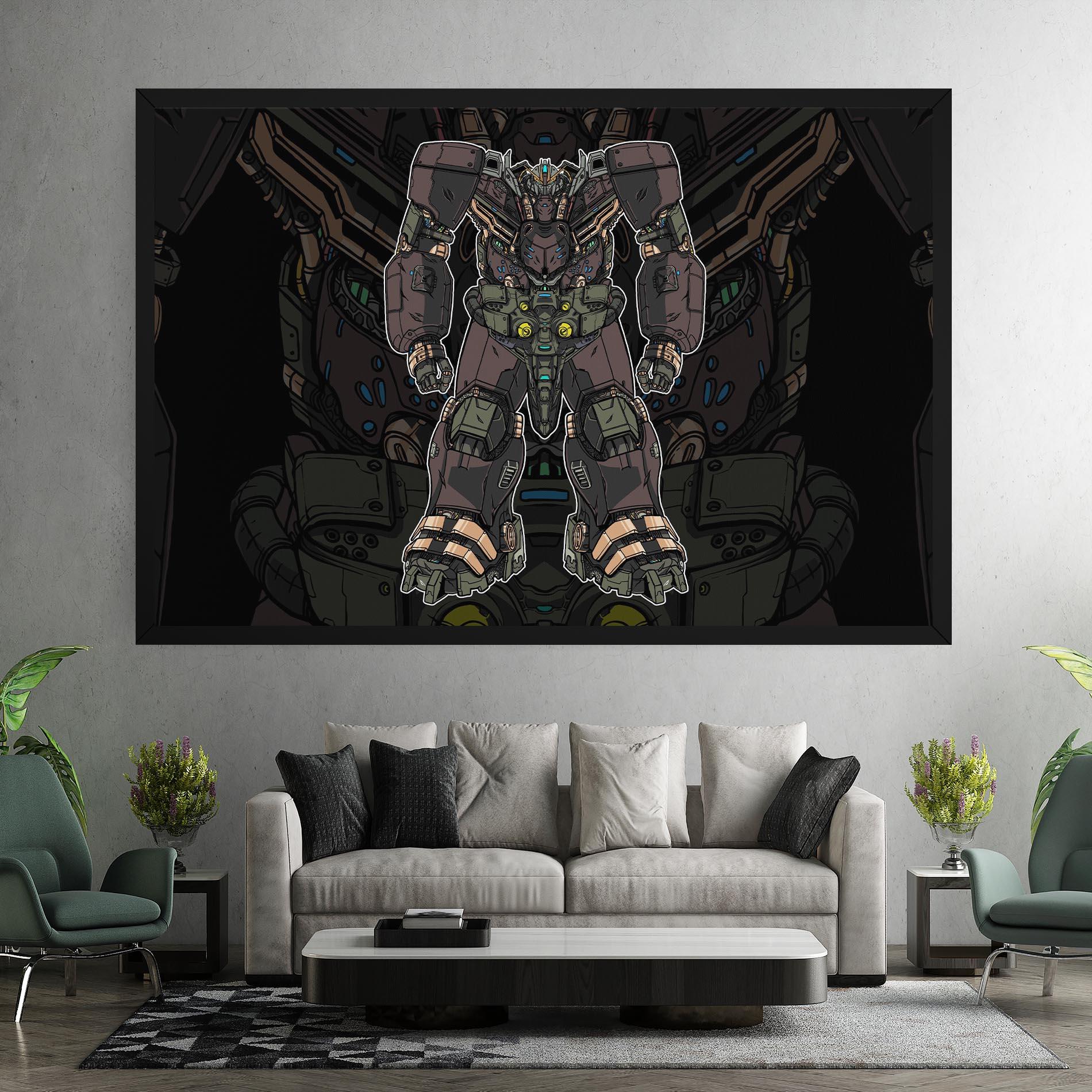 Leinwandbild Brown Grey Robot mockup 7